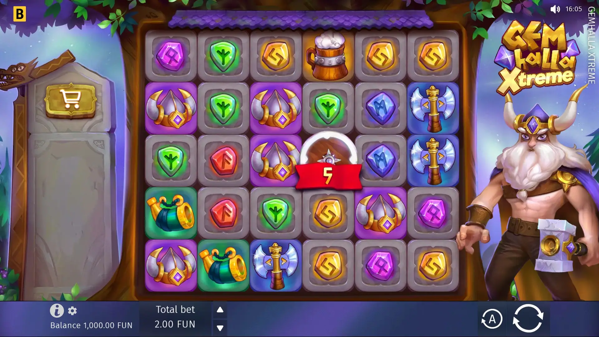 Gemhalla Xtreme slot gameplay reels