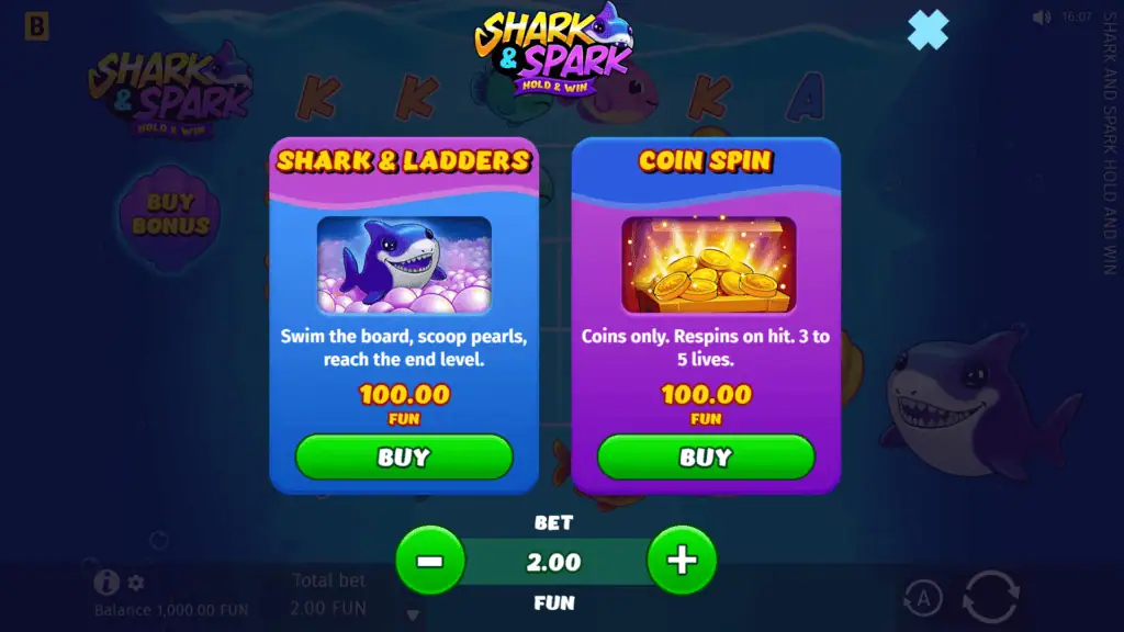 Bgaming shark and spark bonus buy
