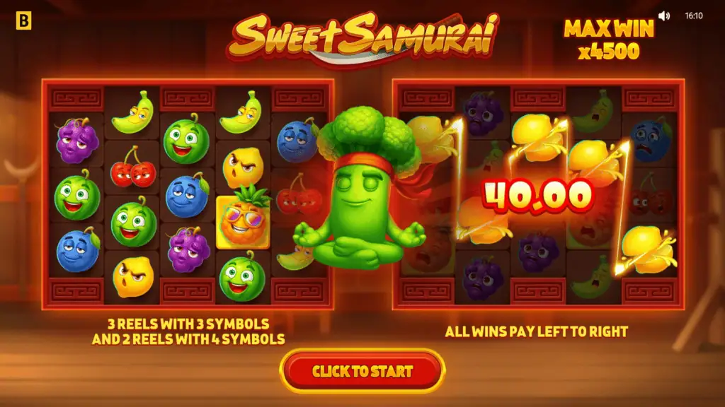Bgaming sweet samurai intro screen