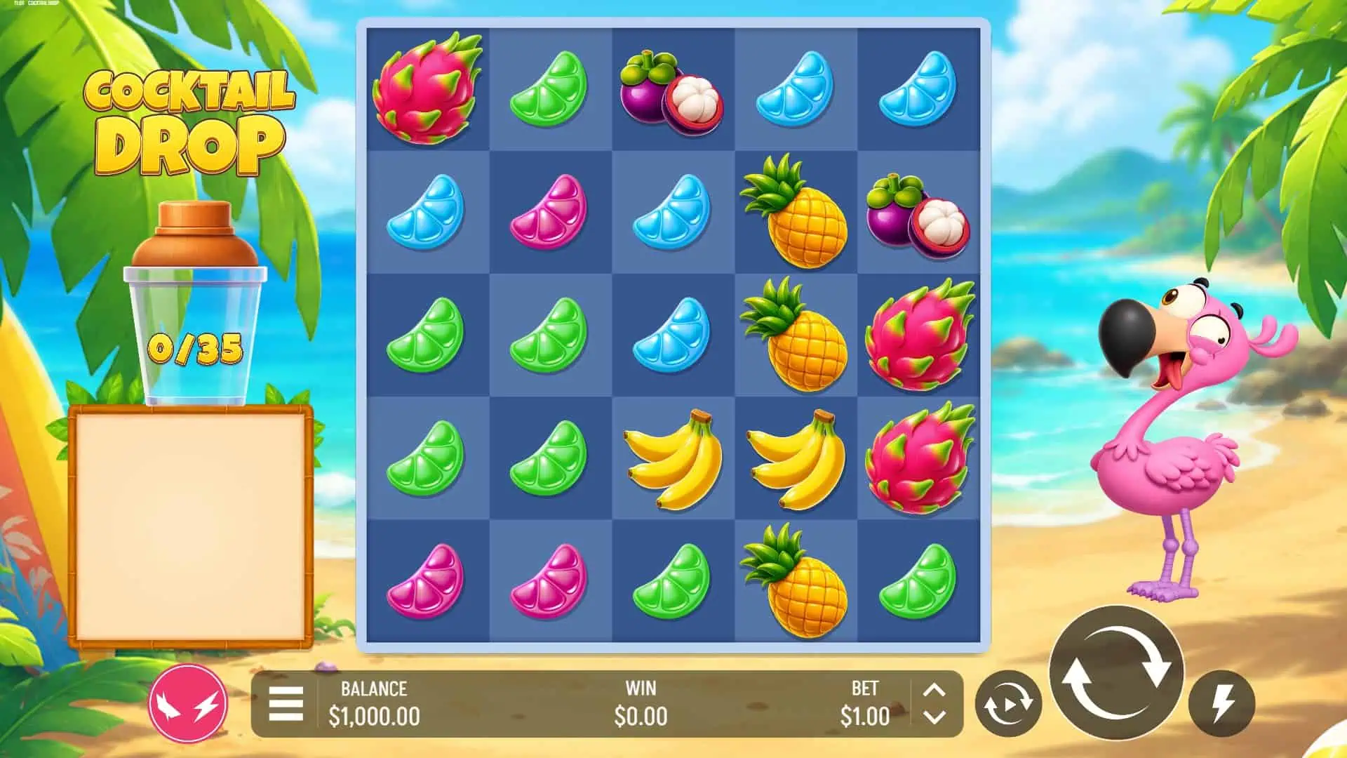 Cocktail Drop slot gameplay reels