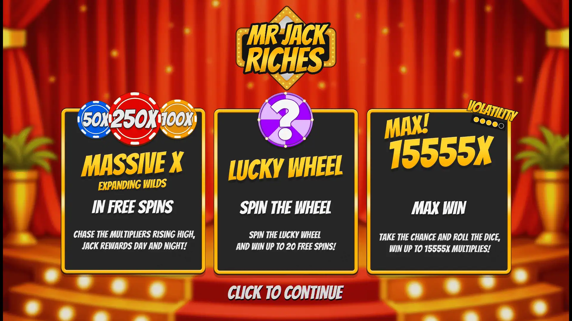 Mr Jack Riches slot intro screen