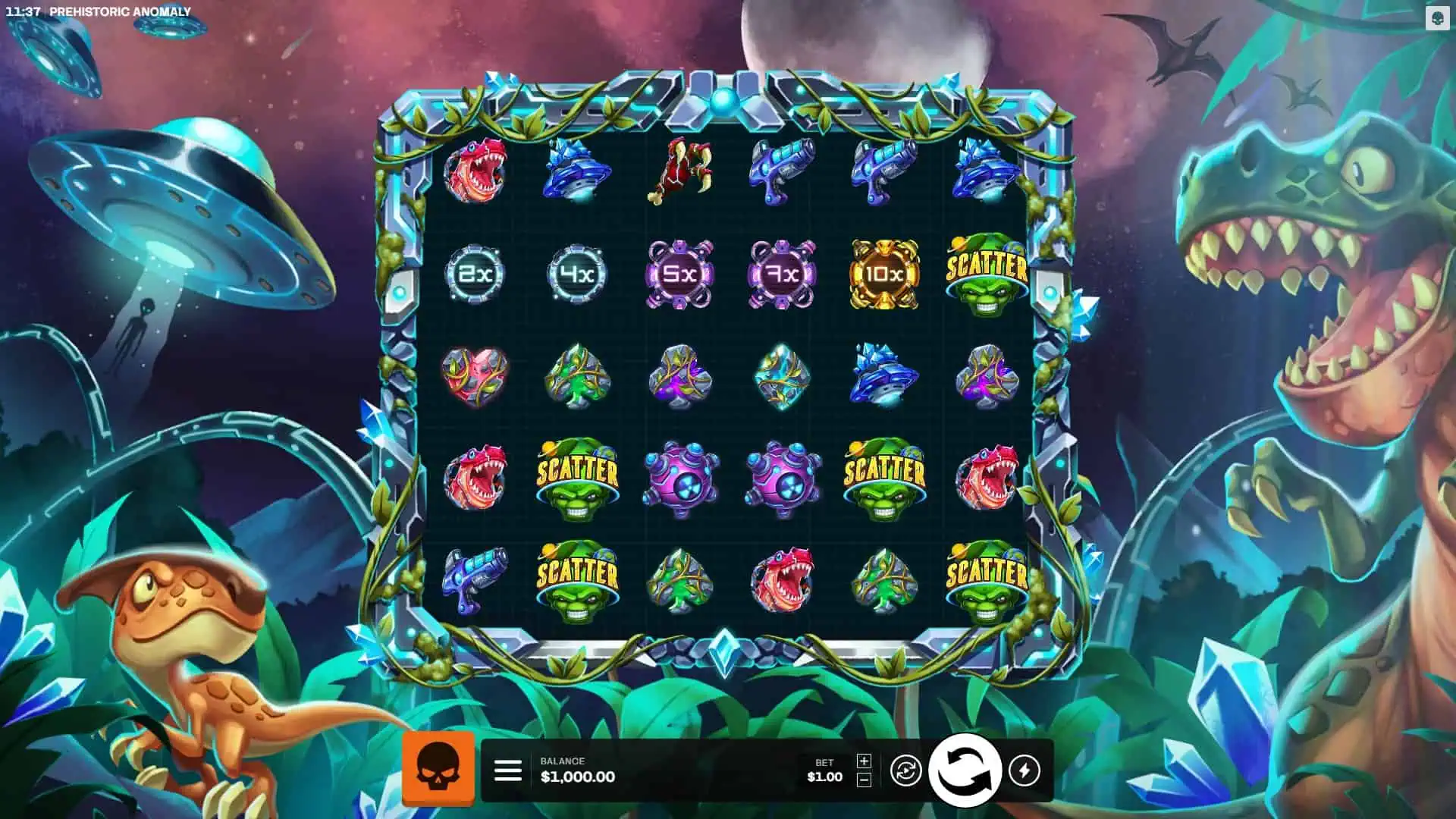 Prehistoric Anomaly slot gameplay reels