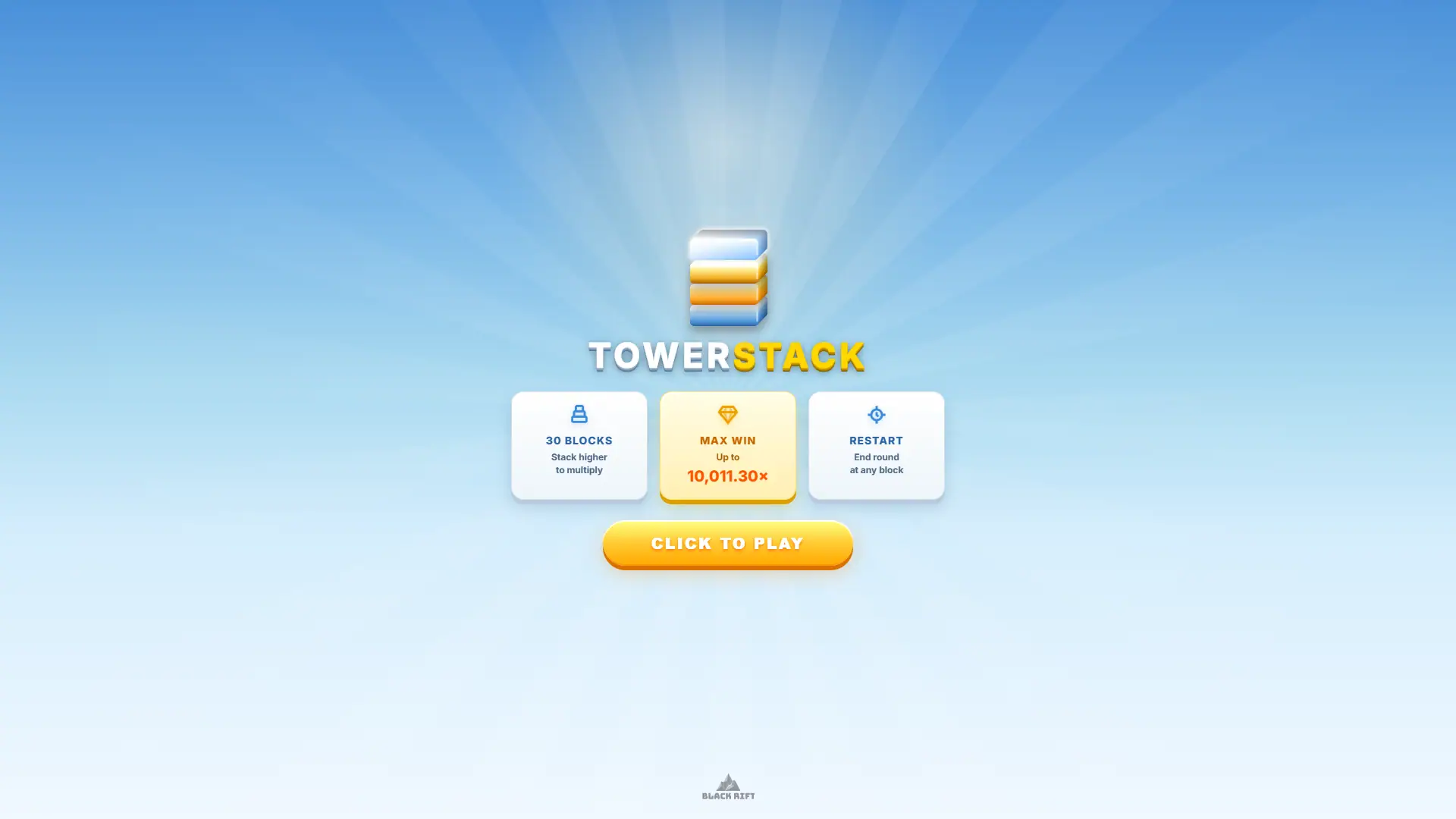 Tower Stack slot intro screen