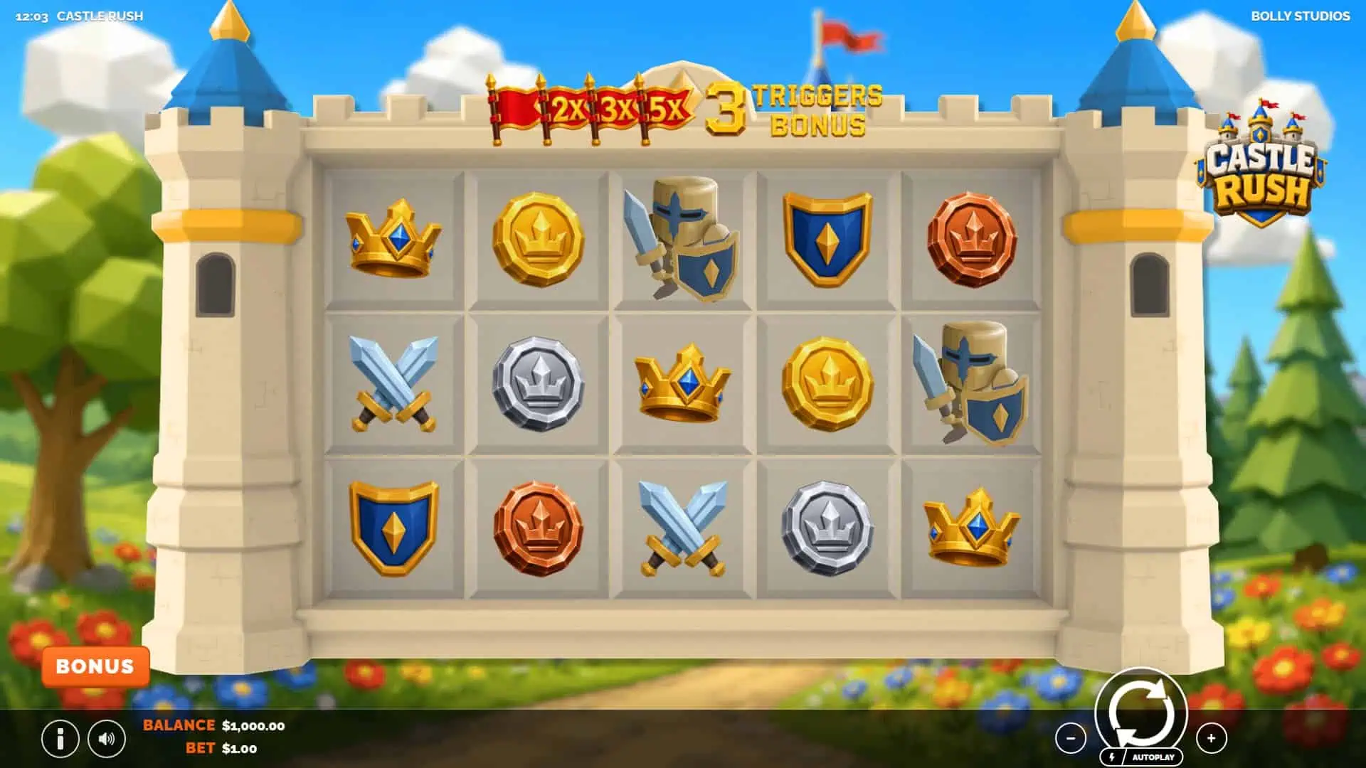 Castle Rush slot gameplay reels