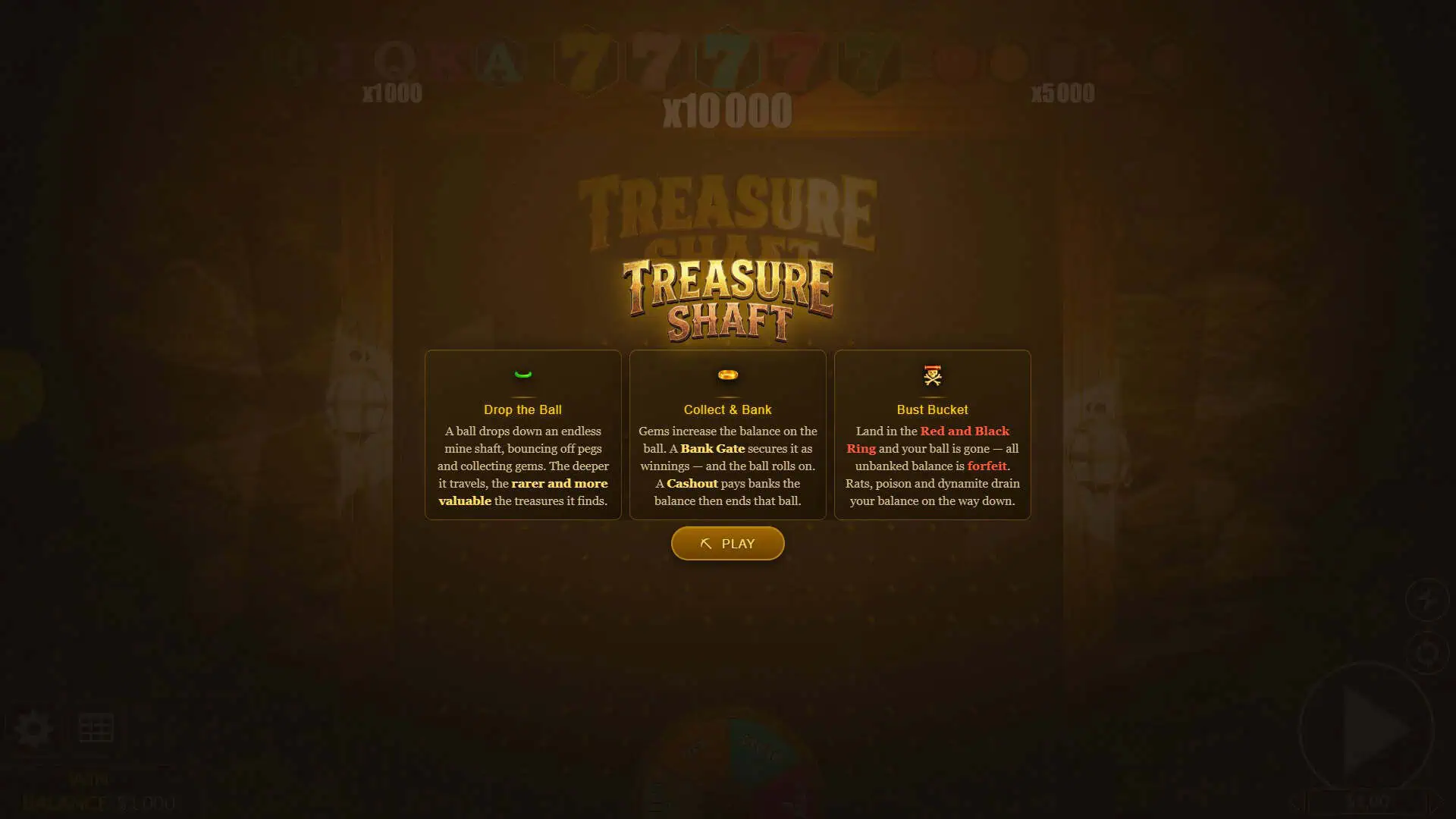 Treasure Shaft slot intro screen