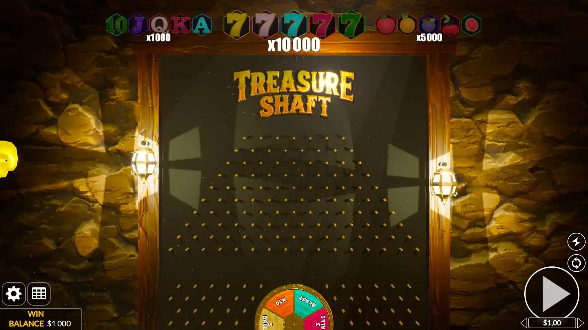 Treasure Shaft slot gameplay reels