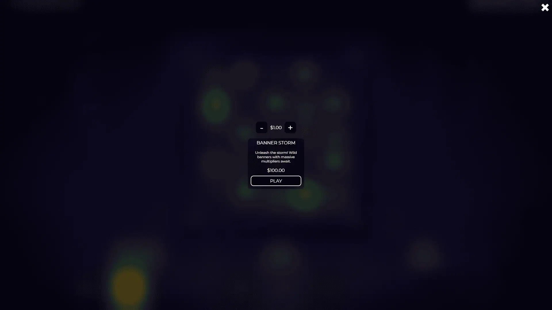 Banner Strike bonus buy menu