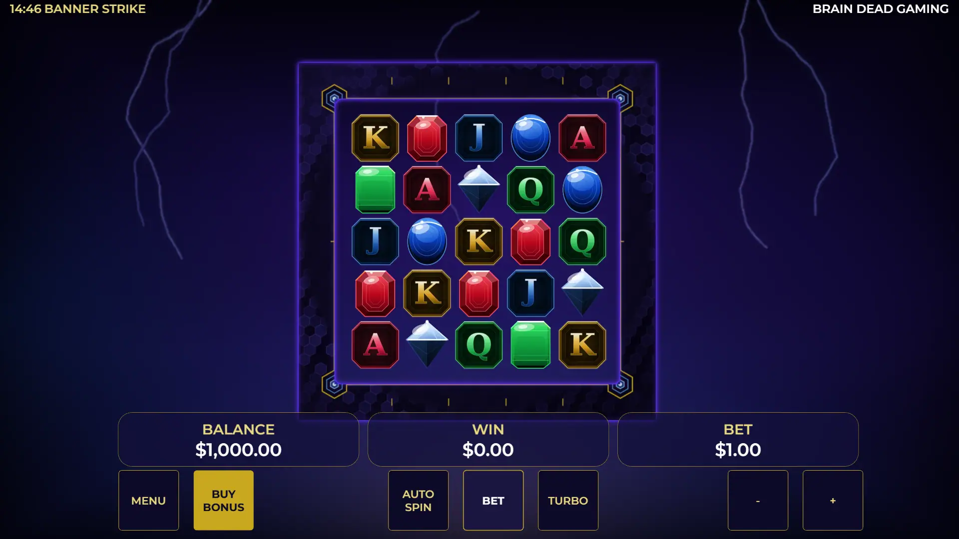 Banner Strike slot gameplay reels