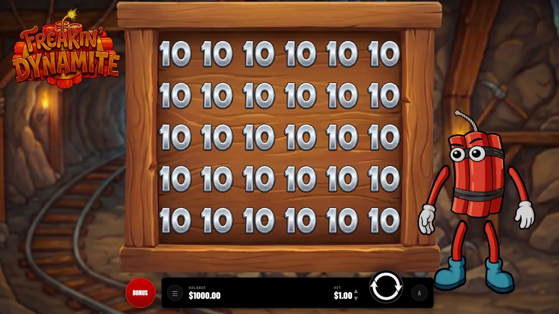 Freakin Dynamite slot gameplay reels