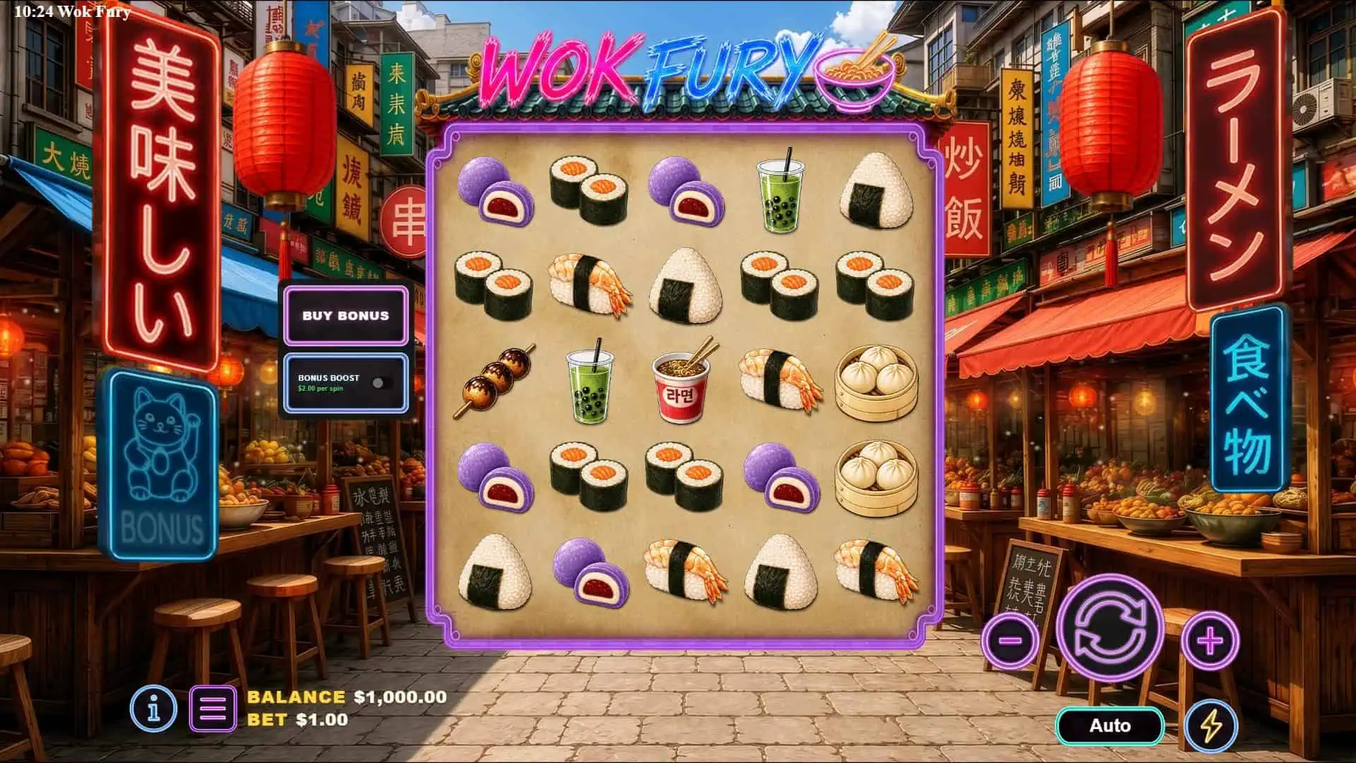 Wok Fury slot gameplay reels