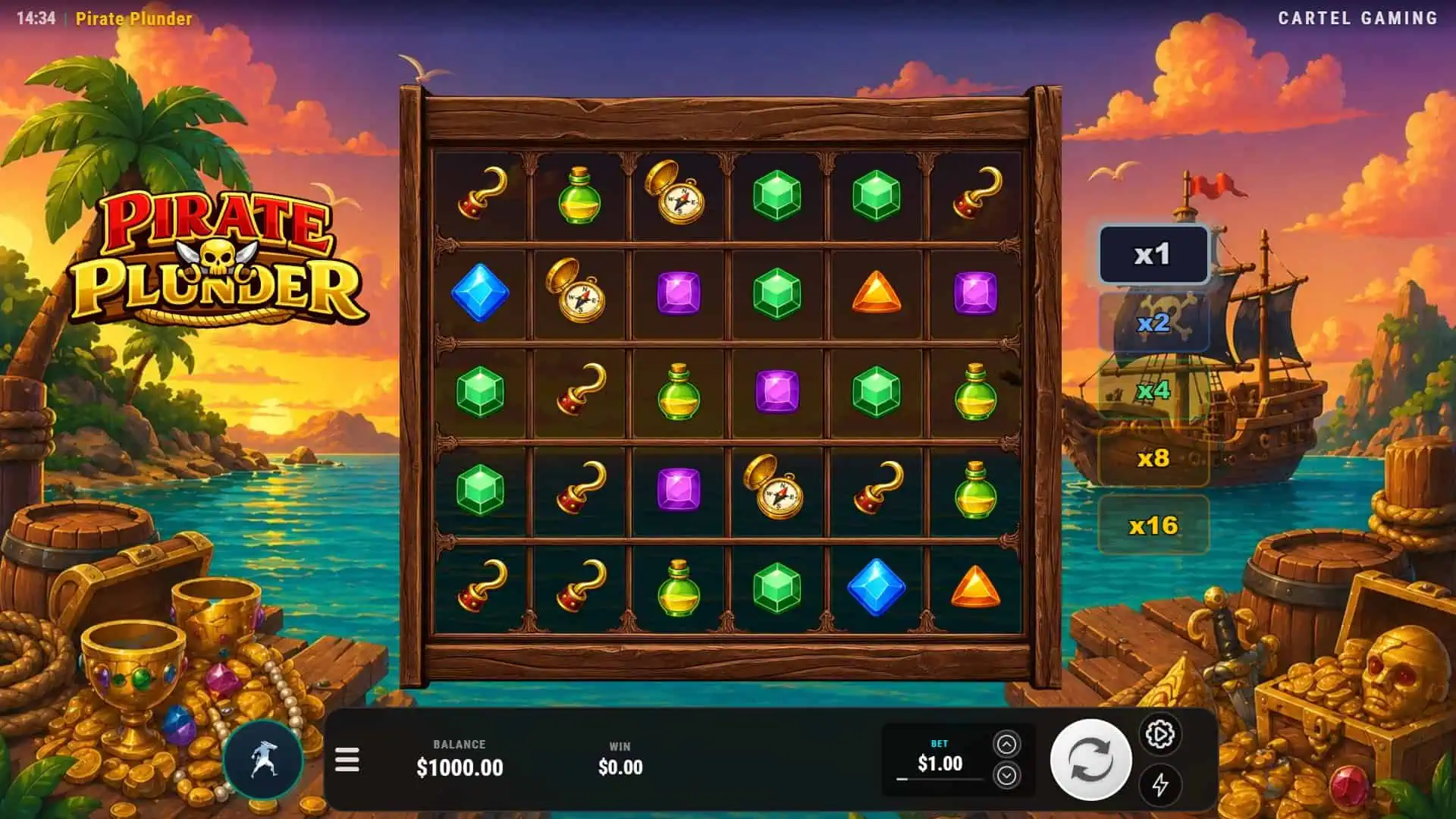 Pirate Plunder slot gameplay reels