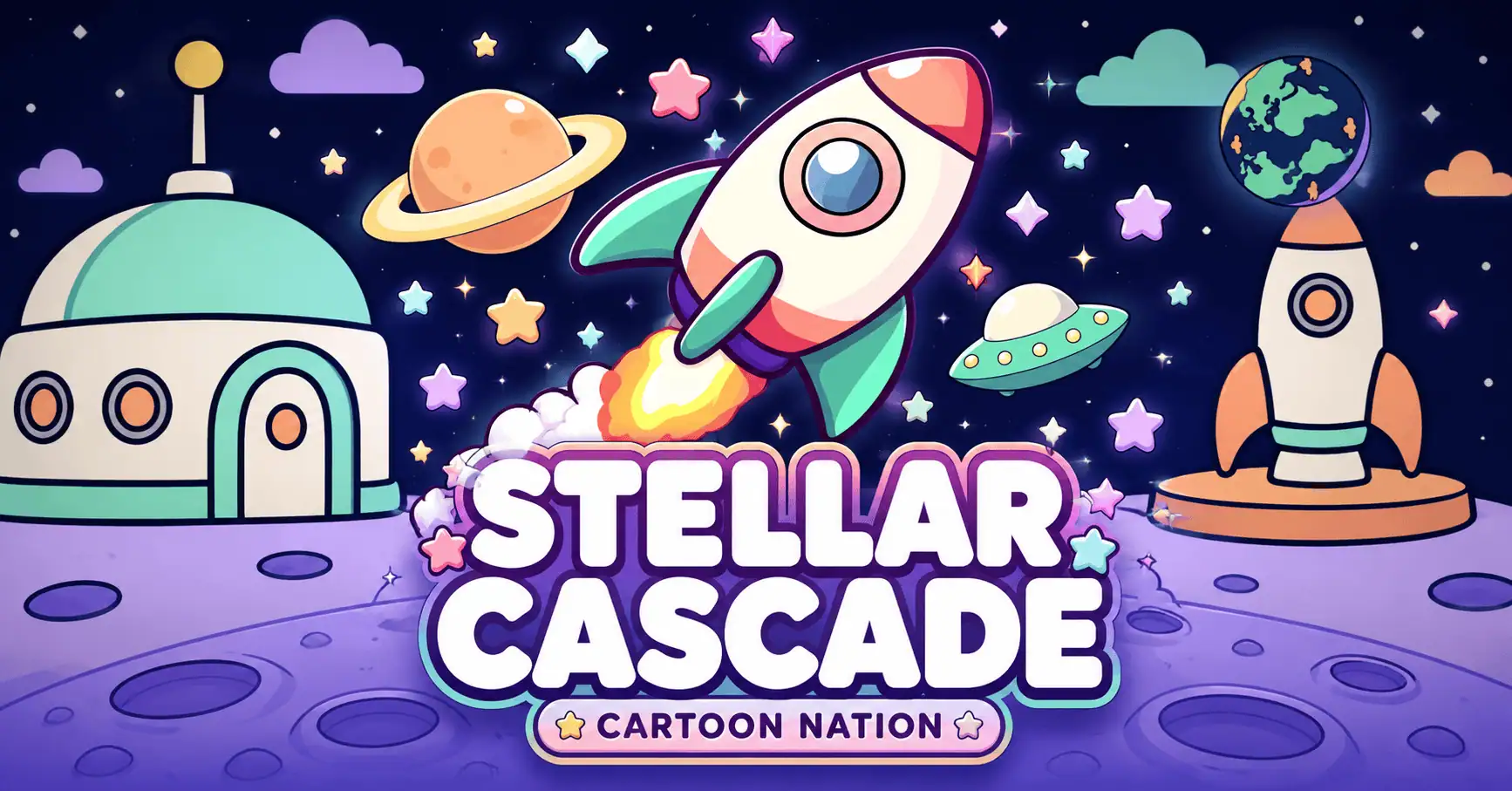 Stellar Cascade Slot Demo by Cartoon Nation slot cover image
