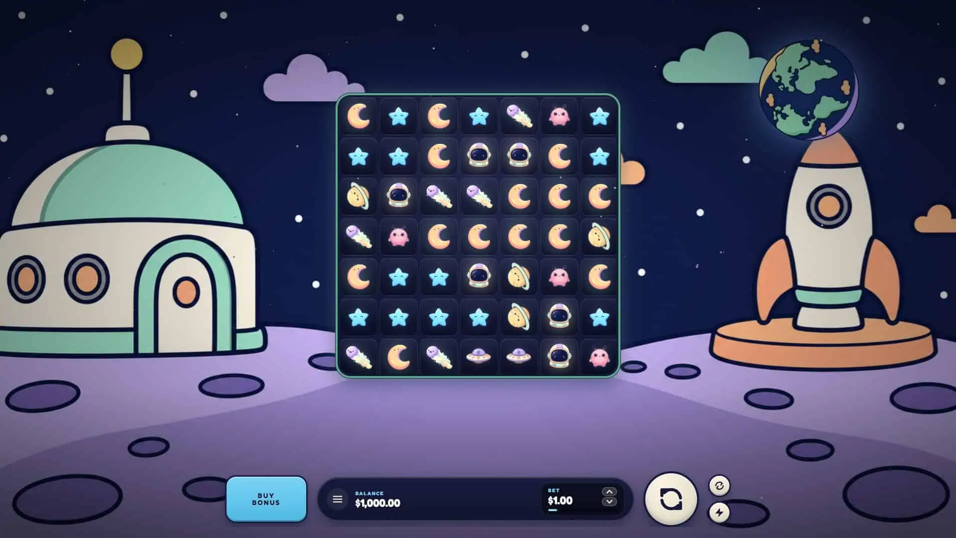 Stellar Cascade slot gameplay reels