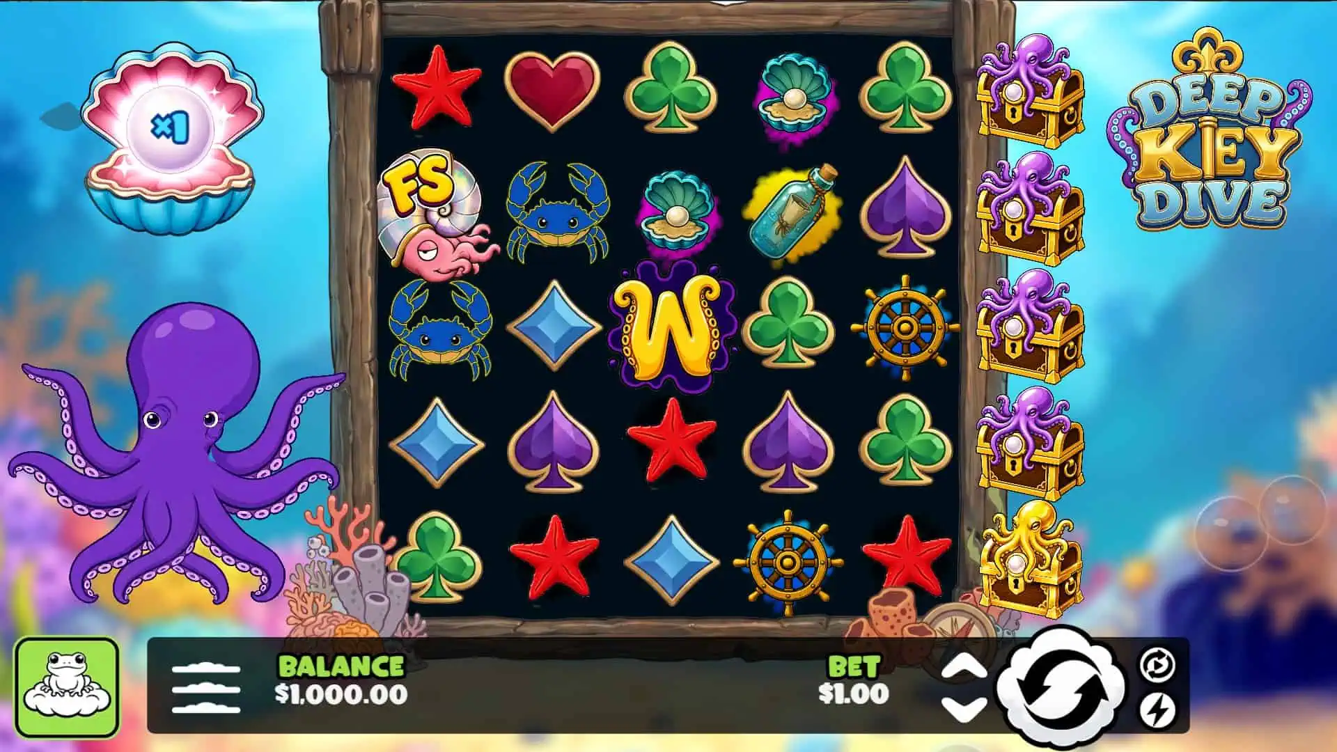 Deep Key Dive slot gameplay reels