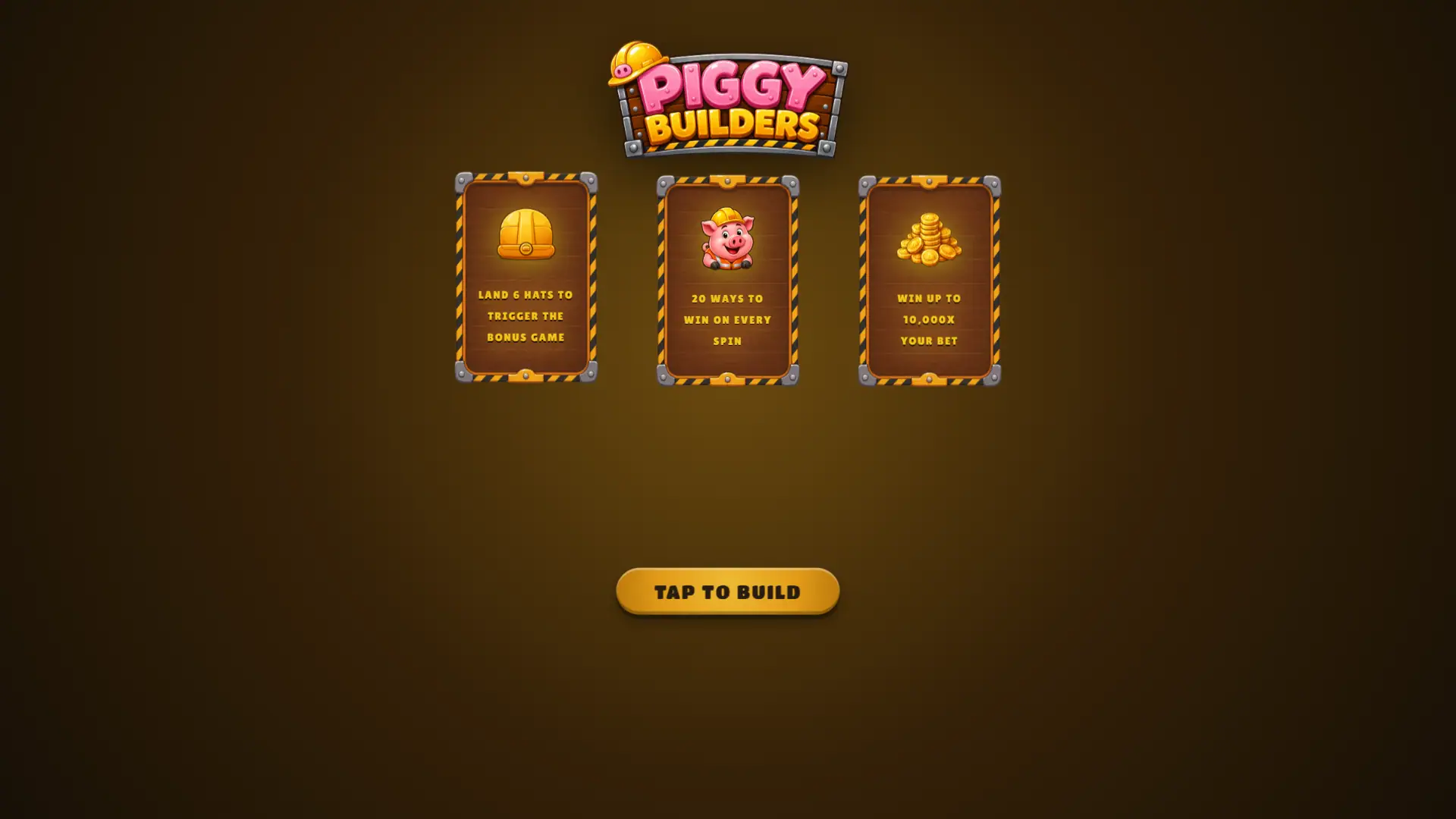 Piggy Builders slot intro screen