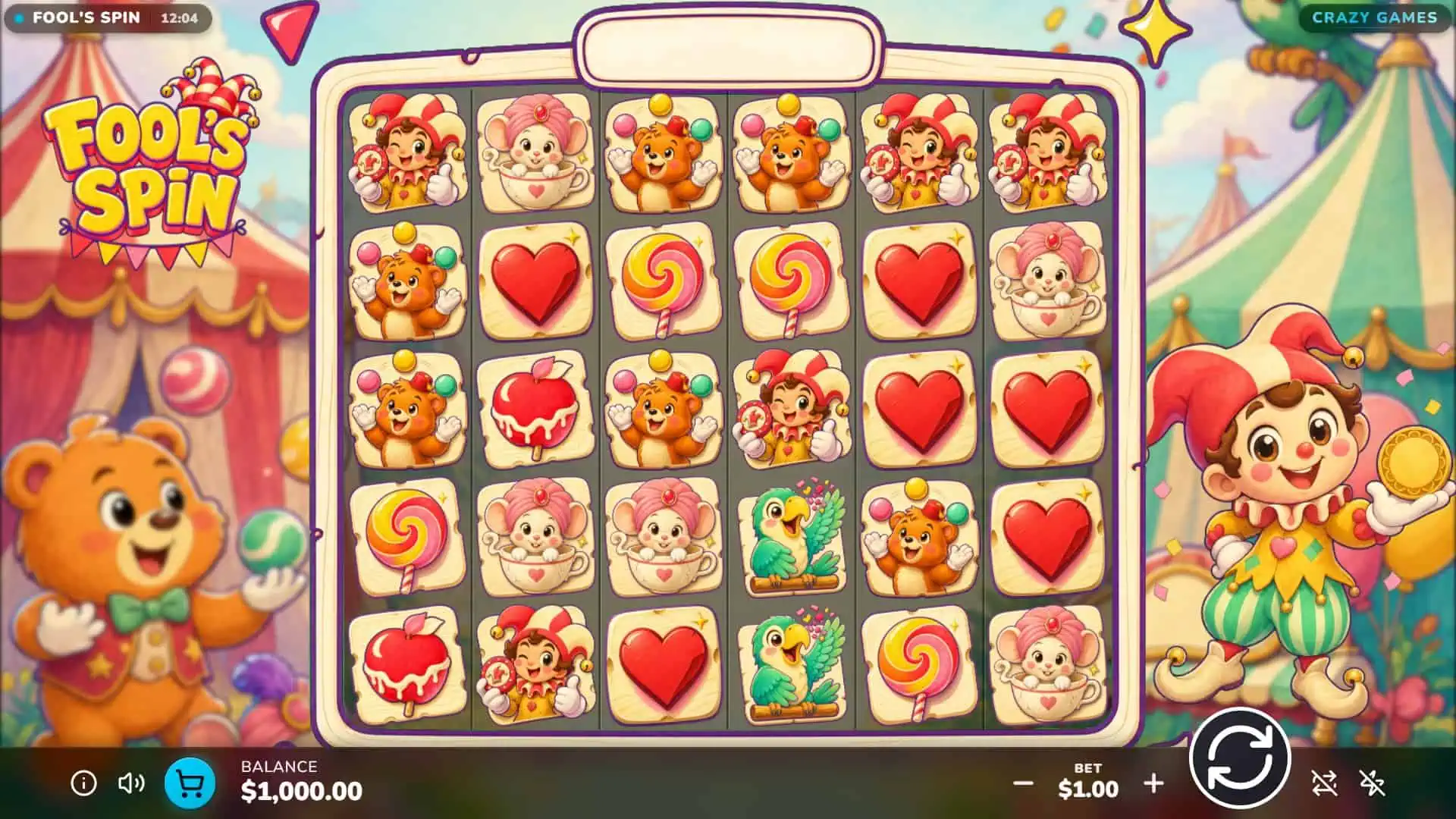 Fools Spin slot gameplay reels