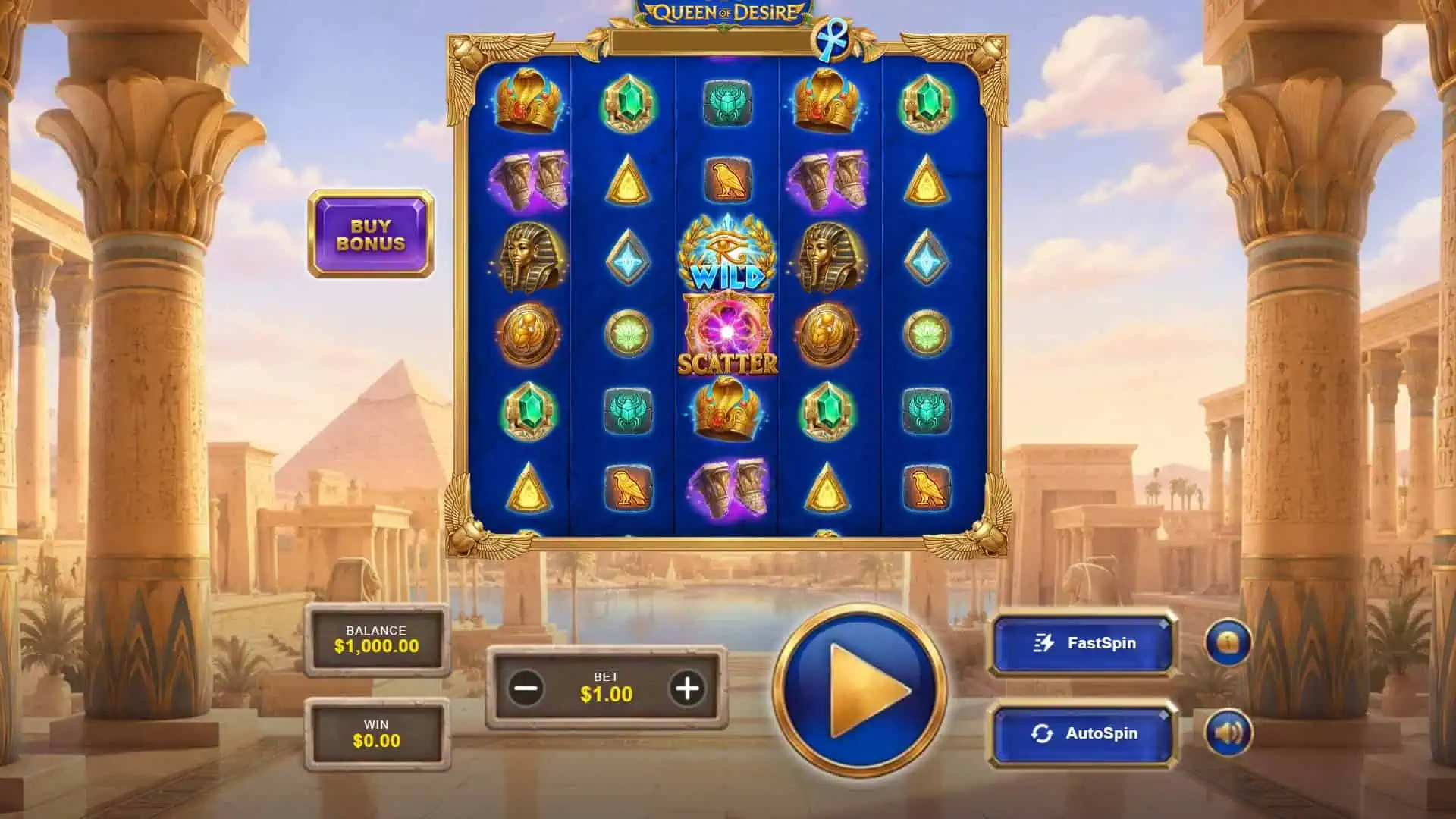 Queen of Desire slot gameplay reels
