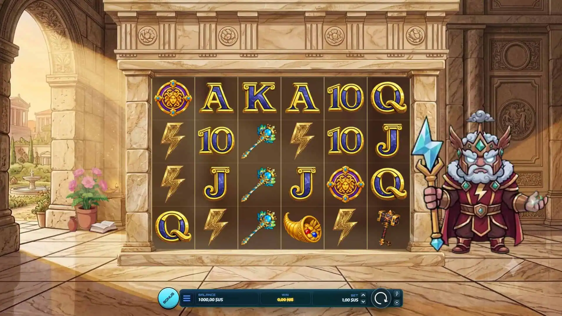 Gods of Fortune slot gameplay reels