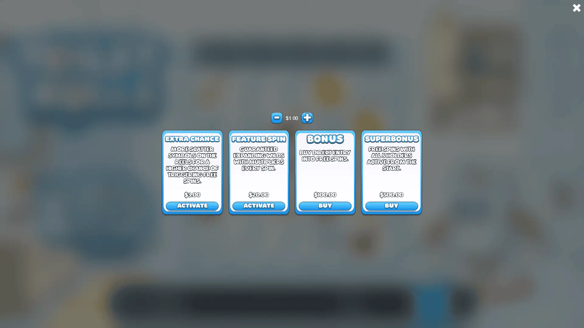 Toilet Rolls bonus buy menu