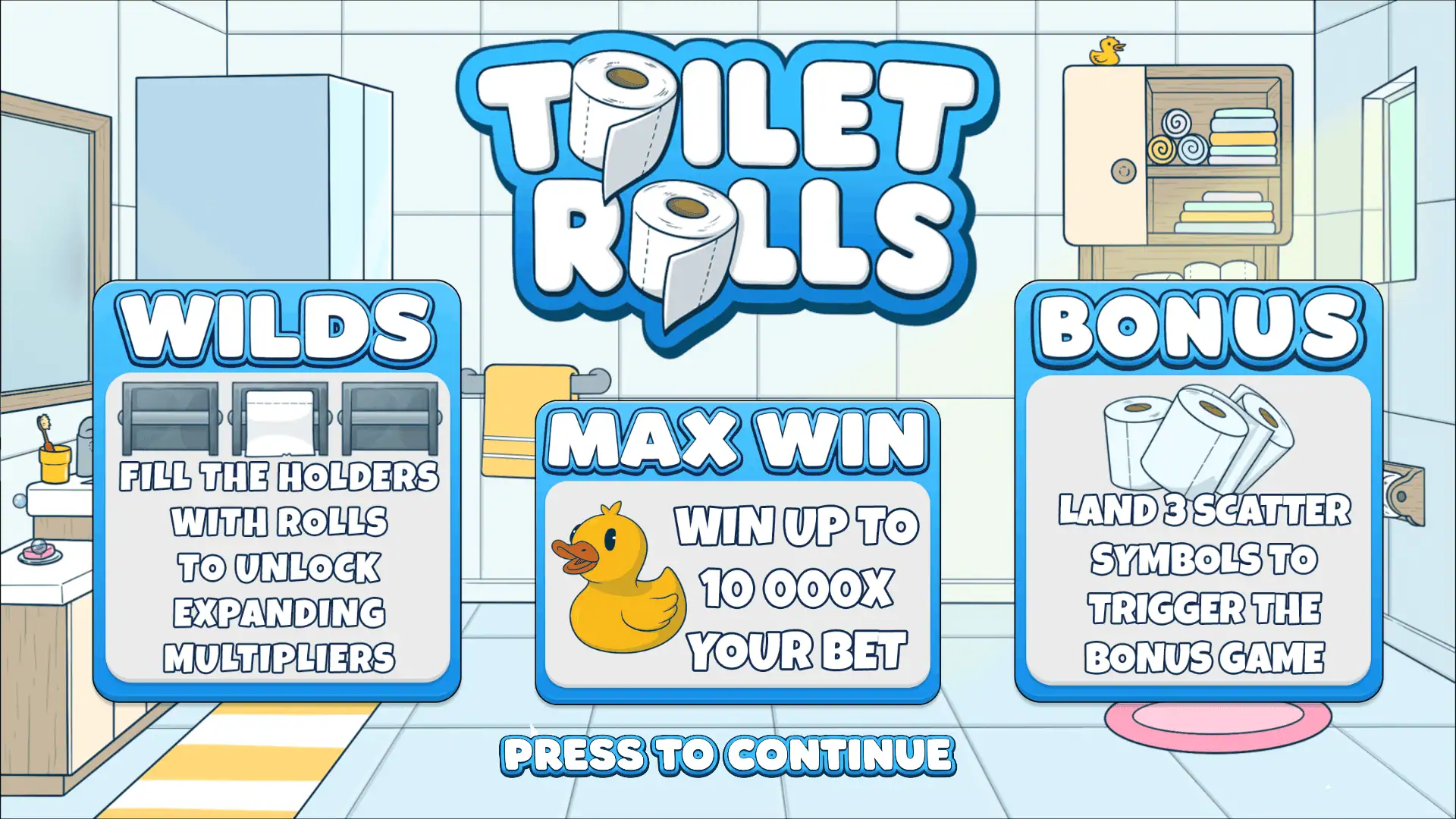 Toilet Rolls slot intro screen