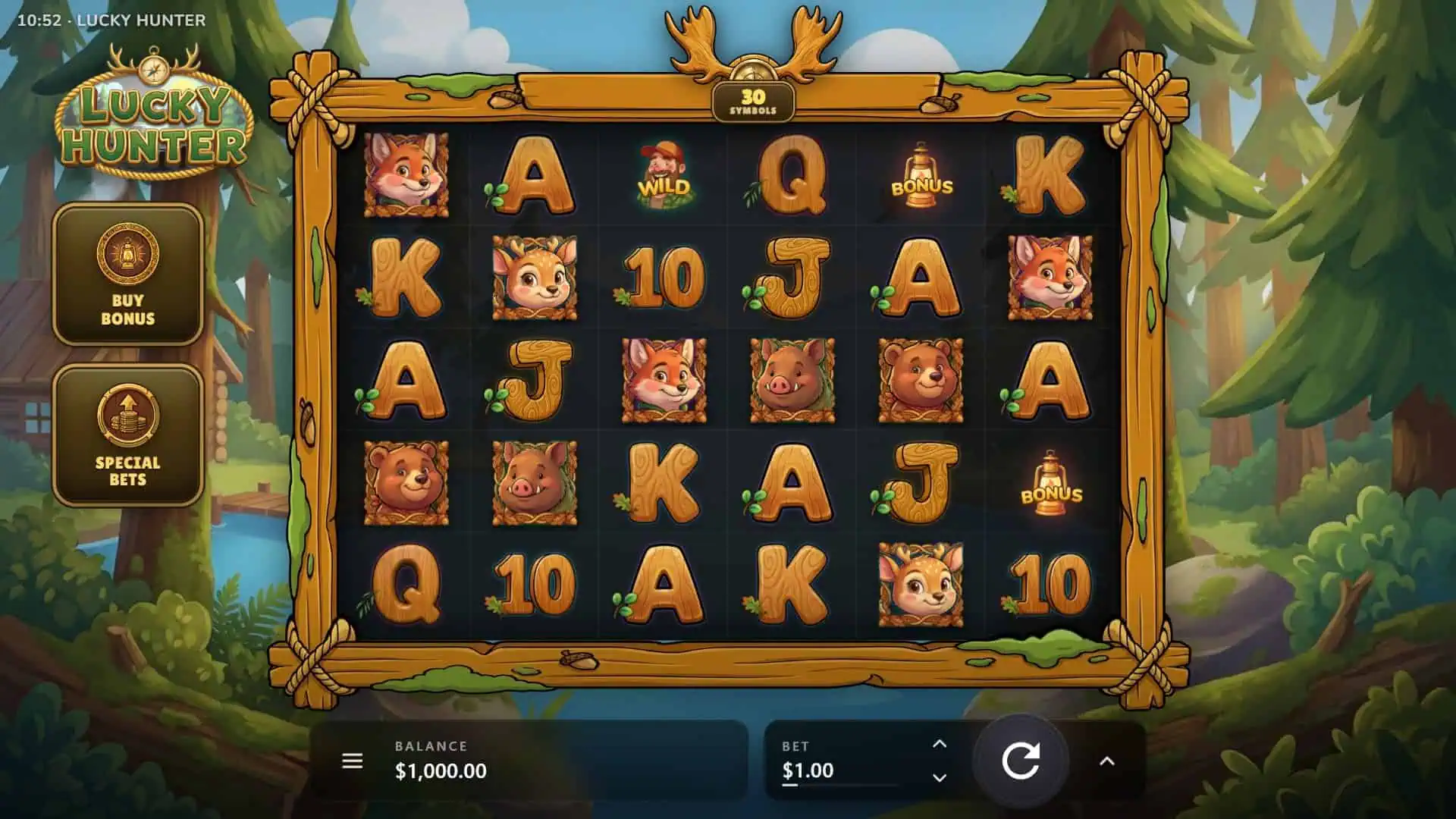 Lucky Hunter slot gameplay reels