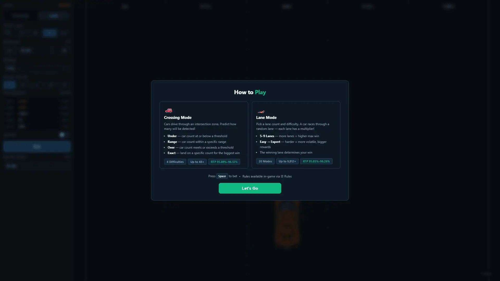 Cross The Road slot intro screen