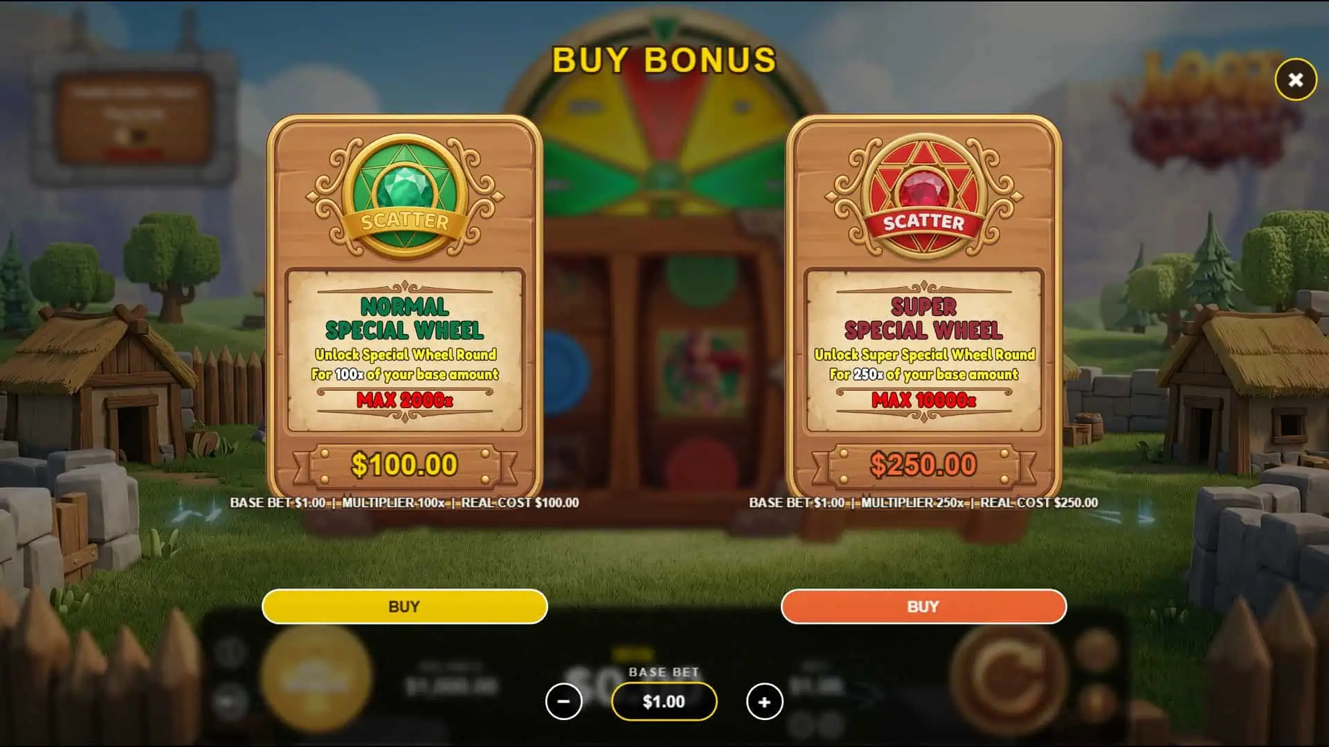 Loot Clash bonus buy menu