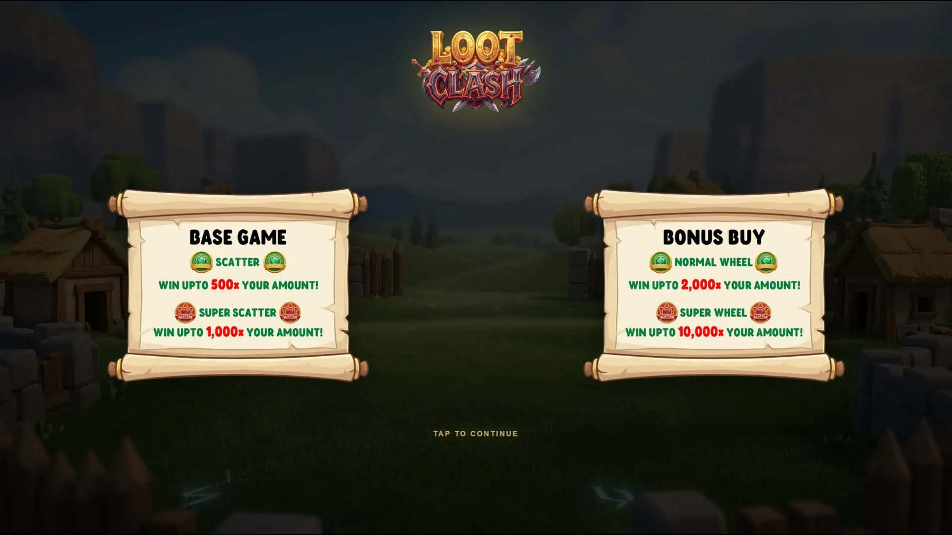 Loot Clash slot intro screen