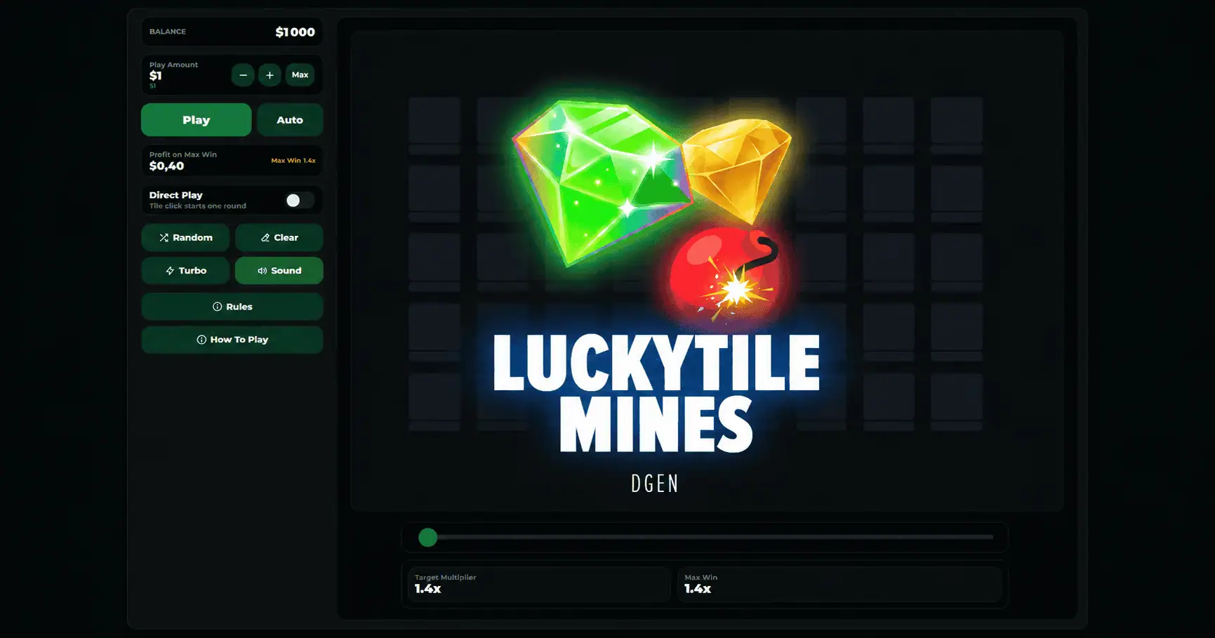 LuckyTile Mines Slot Demo by DGEN slot cover image