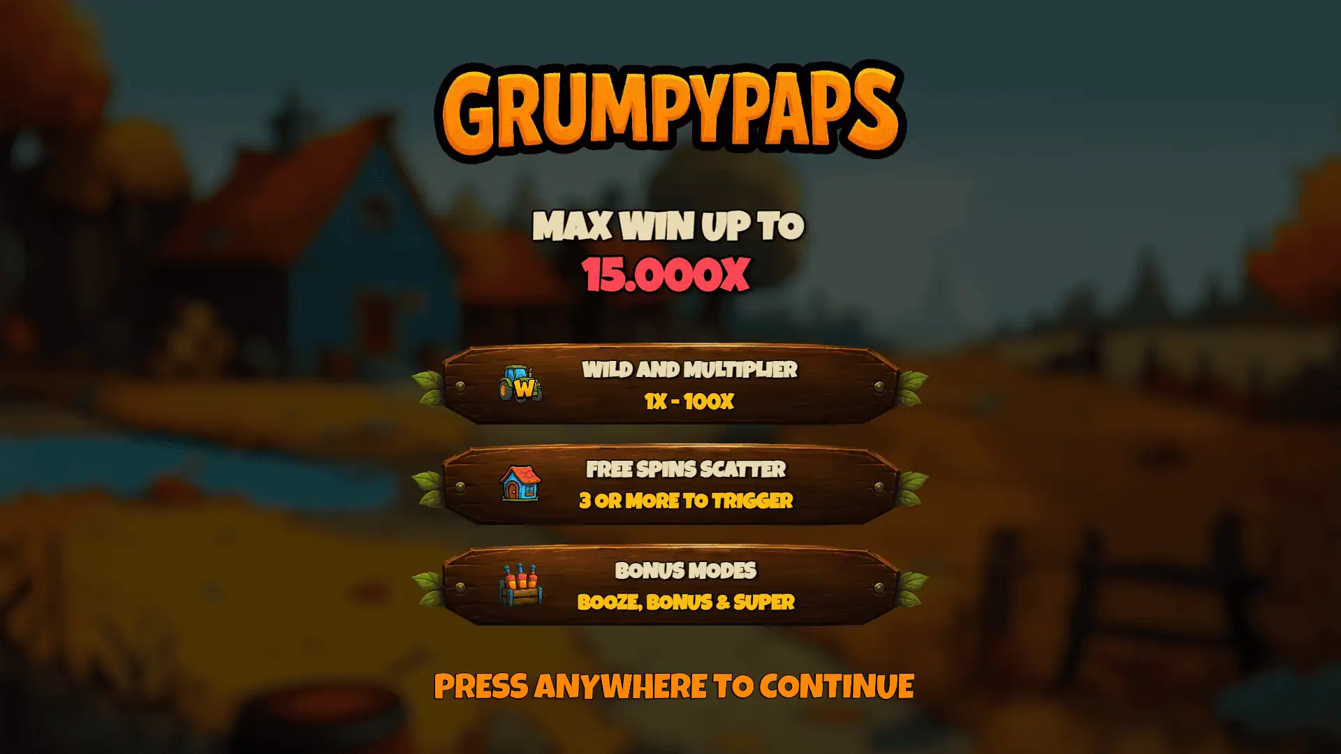 Grumpy Paps slot intro screen