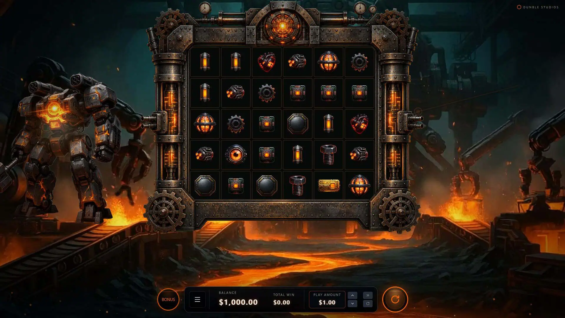 Robot Forge slot gameplay reels