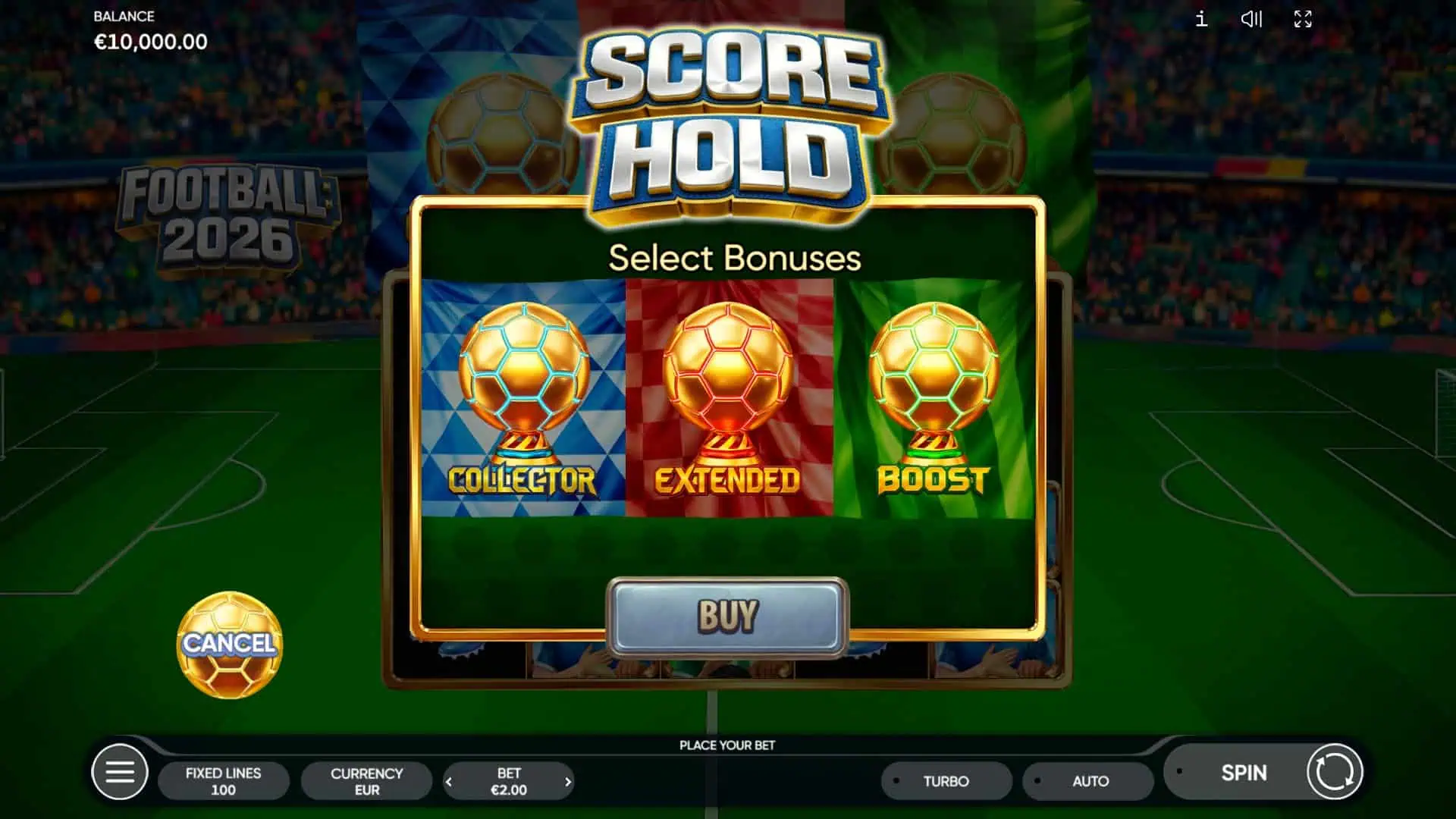Football 2026 bonus buy menu