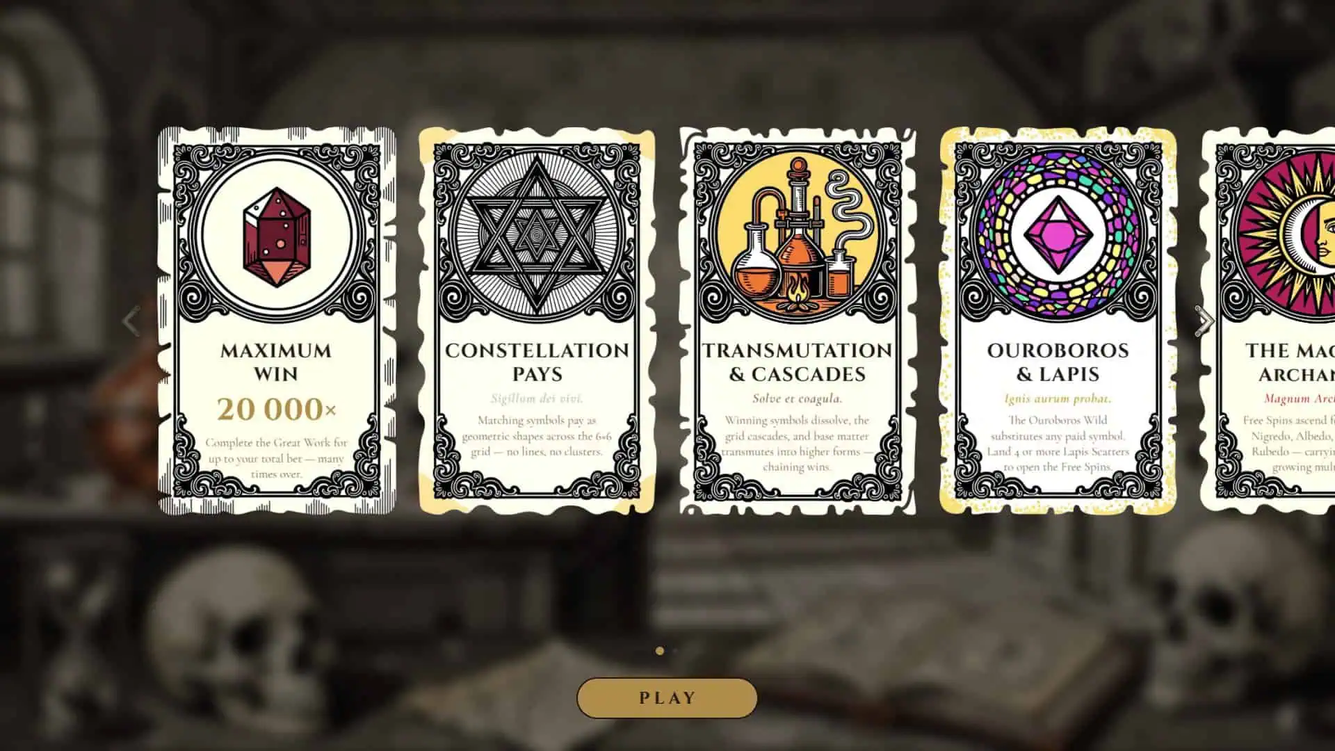 Magnum Archanum slot intro screen
