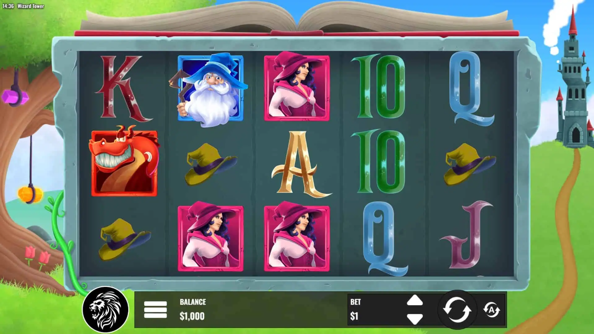 Wizard Tower slot gameplay reels