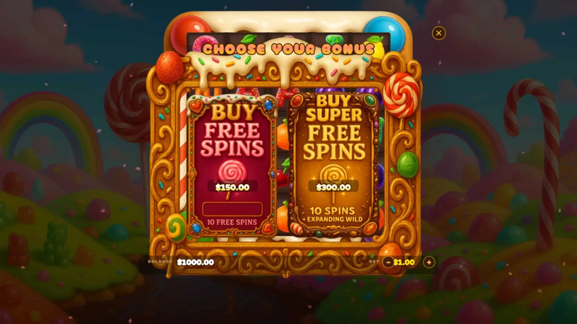 Sugar Stack bonus buy menu