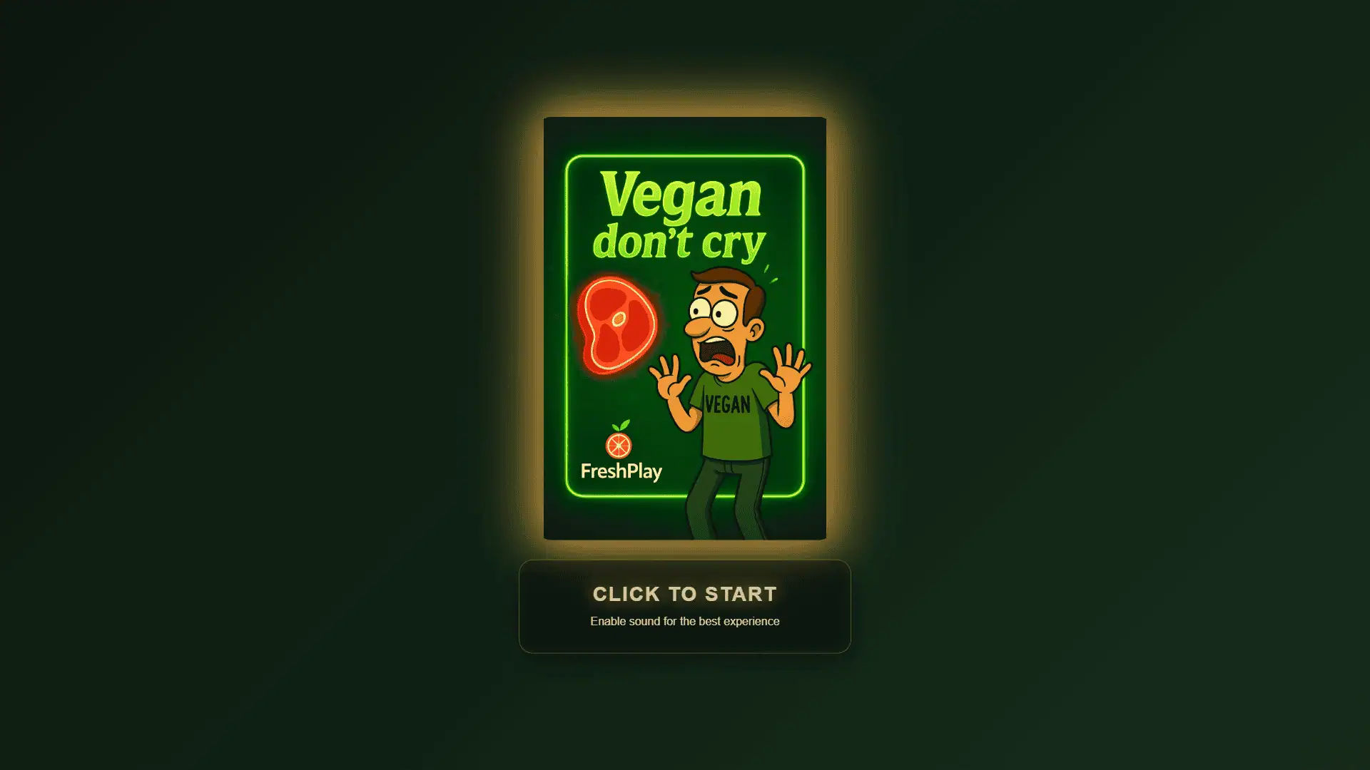 Vegan Dont Cry slot intro screen