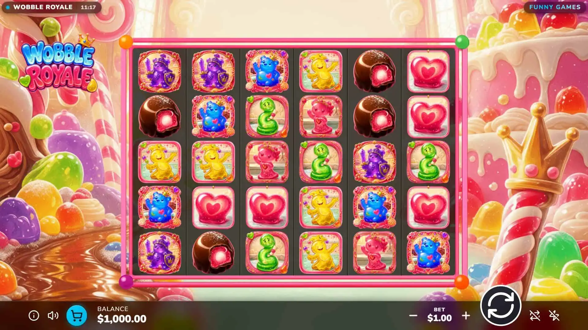 Wobble Royale slot gameplay reels