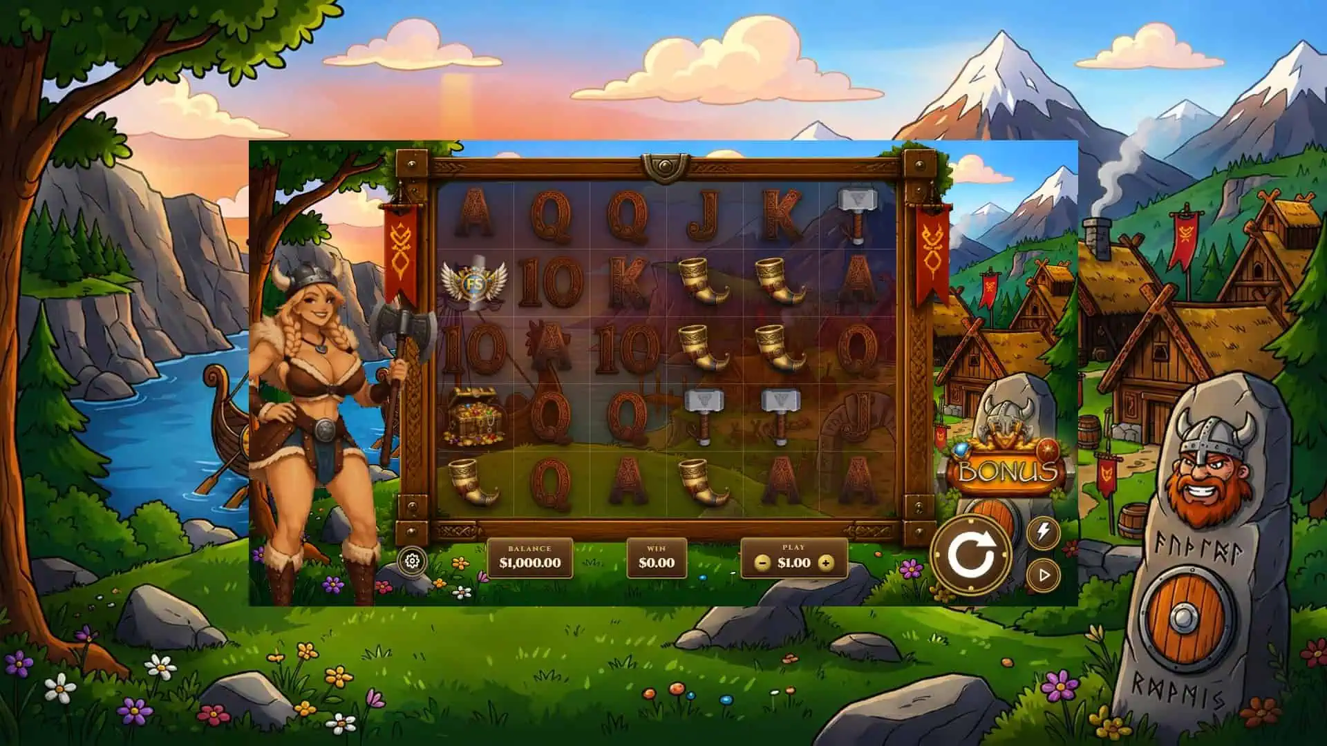 Vikings Vault slot gameplay reels