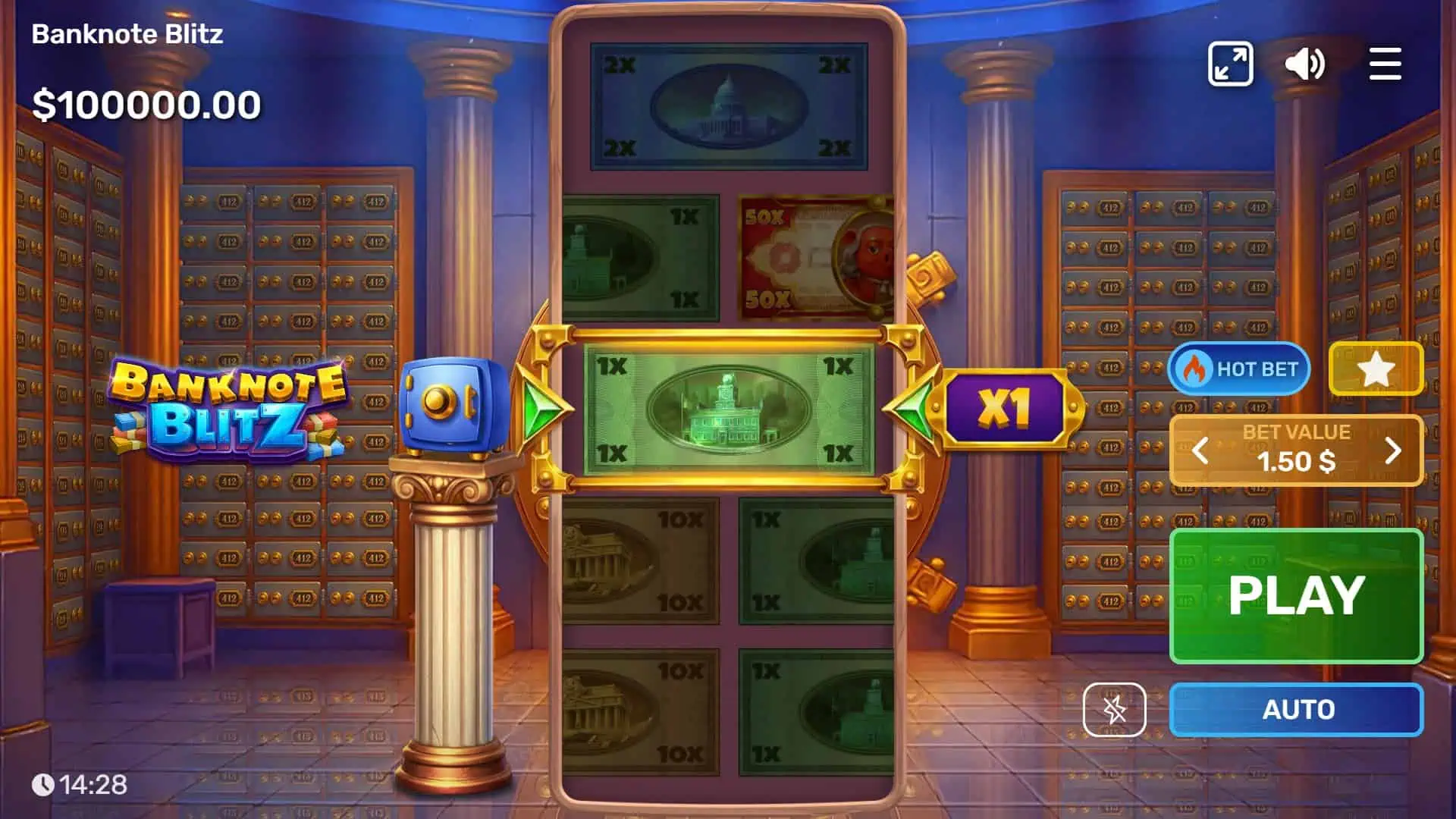 Banknote Blitz slot gameplay reels