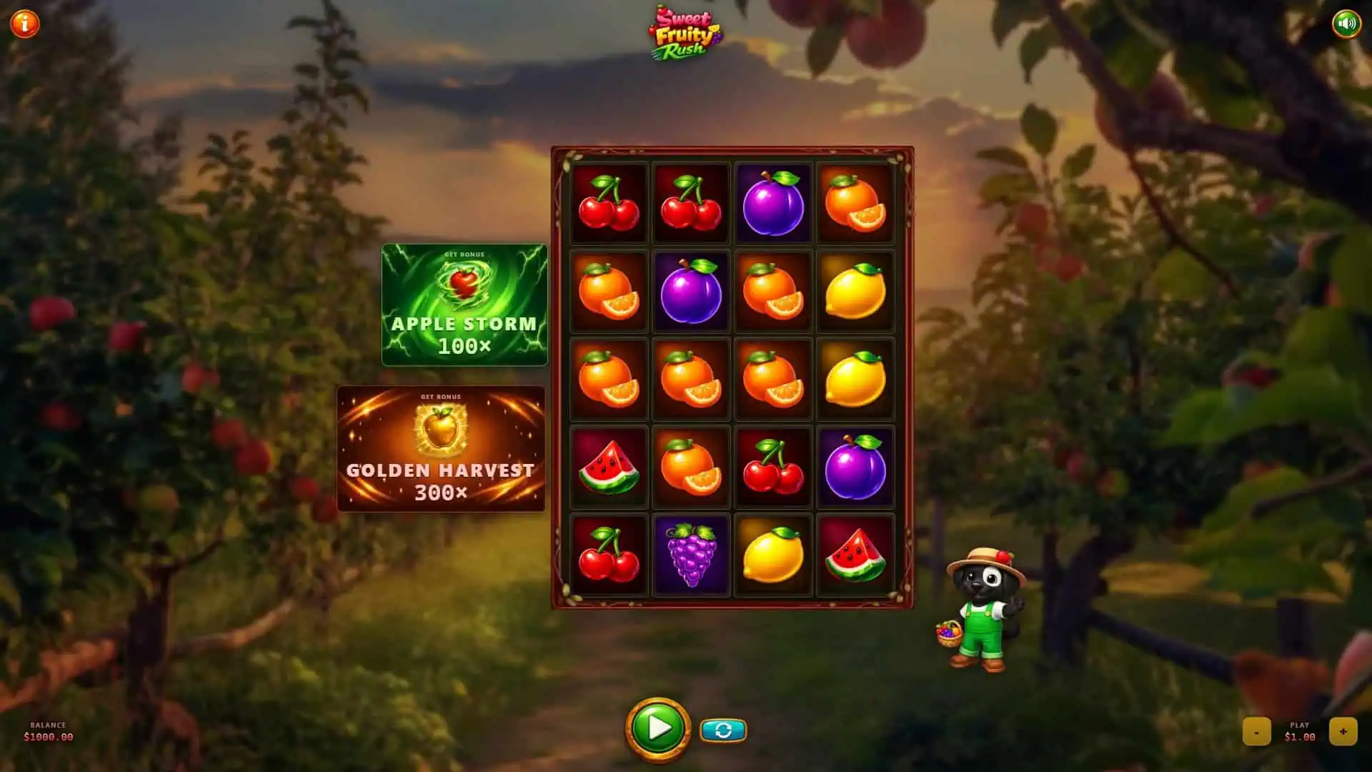 Sweet Fruity Rush slot gameplay reels
