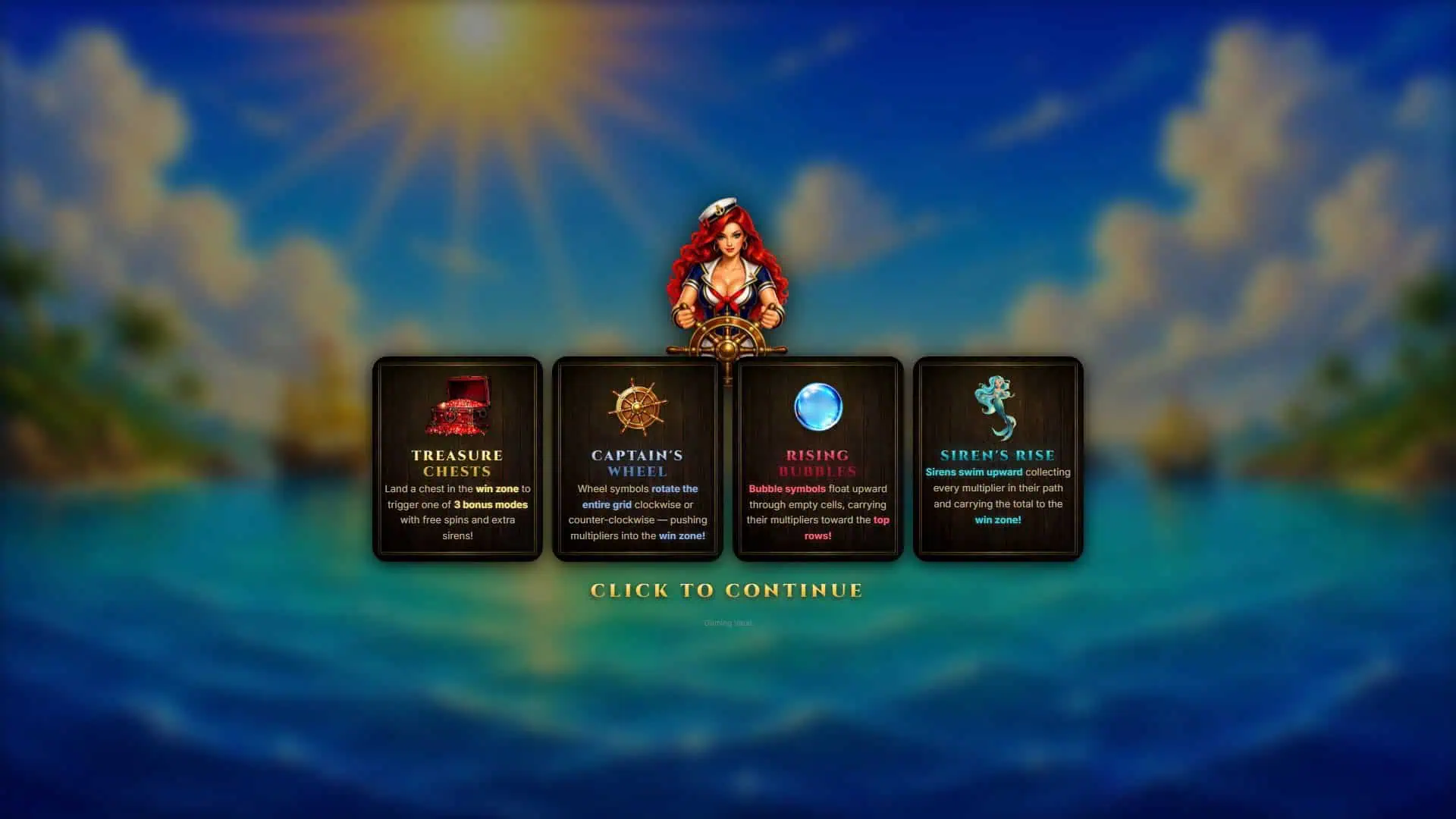 Captain Luck slot intro screen