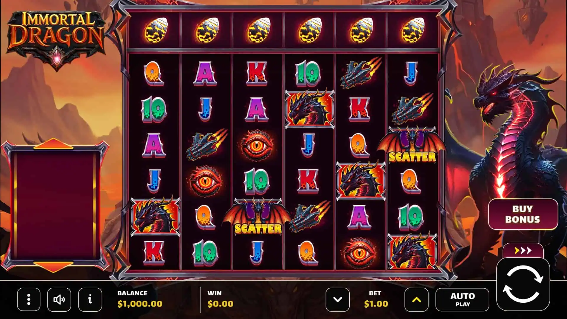 Immortal Dragon slot gameplay reels