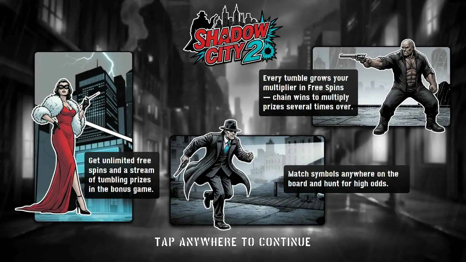 City of Shadows 2 slot intro screen