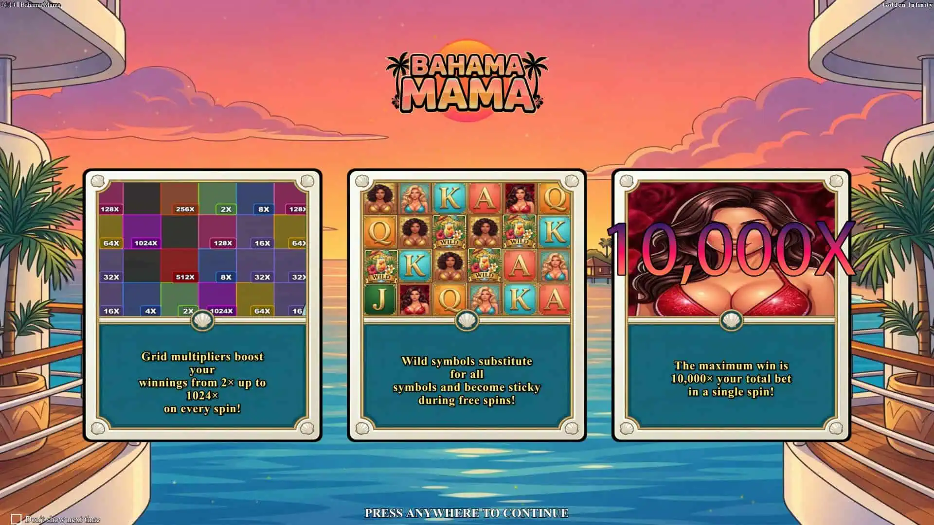 Bahama Mama slot intro screen