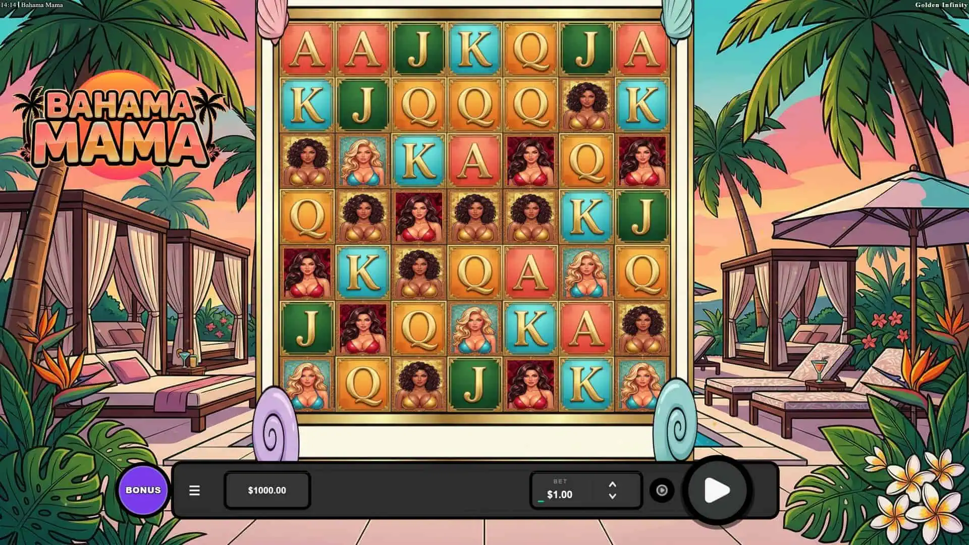 Bahama Mama slot gameplay reels
