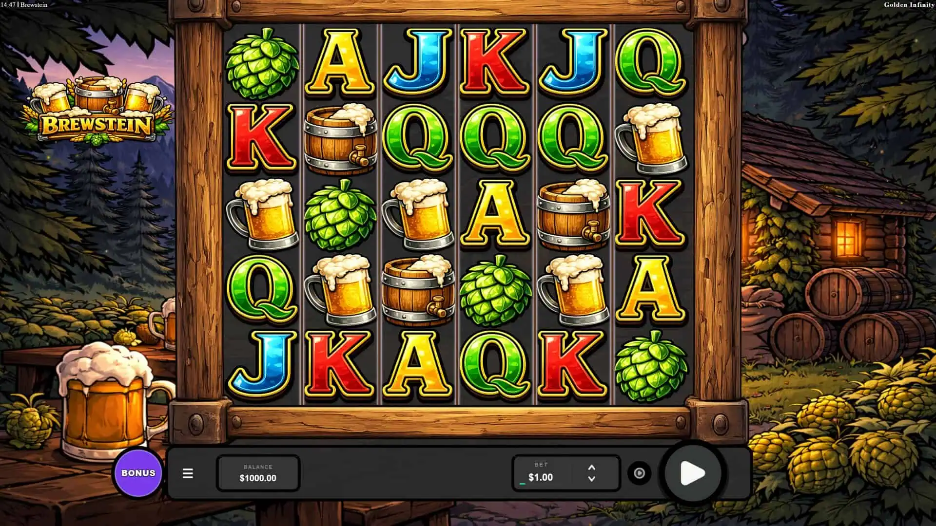 Brewstein slot gameplay reels