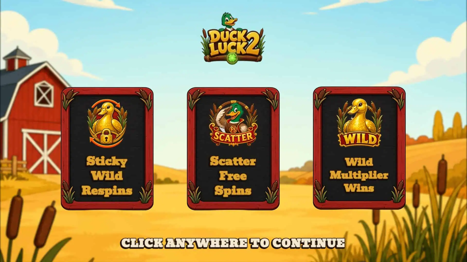 Duck Luck 2 slot intro screen
