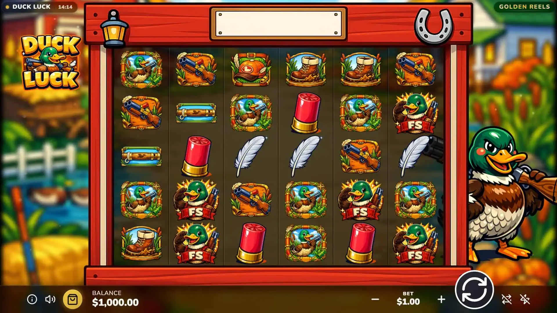 Duck Luck slot gameplay reels