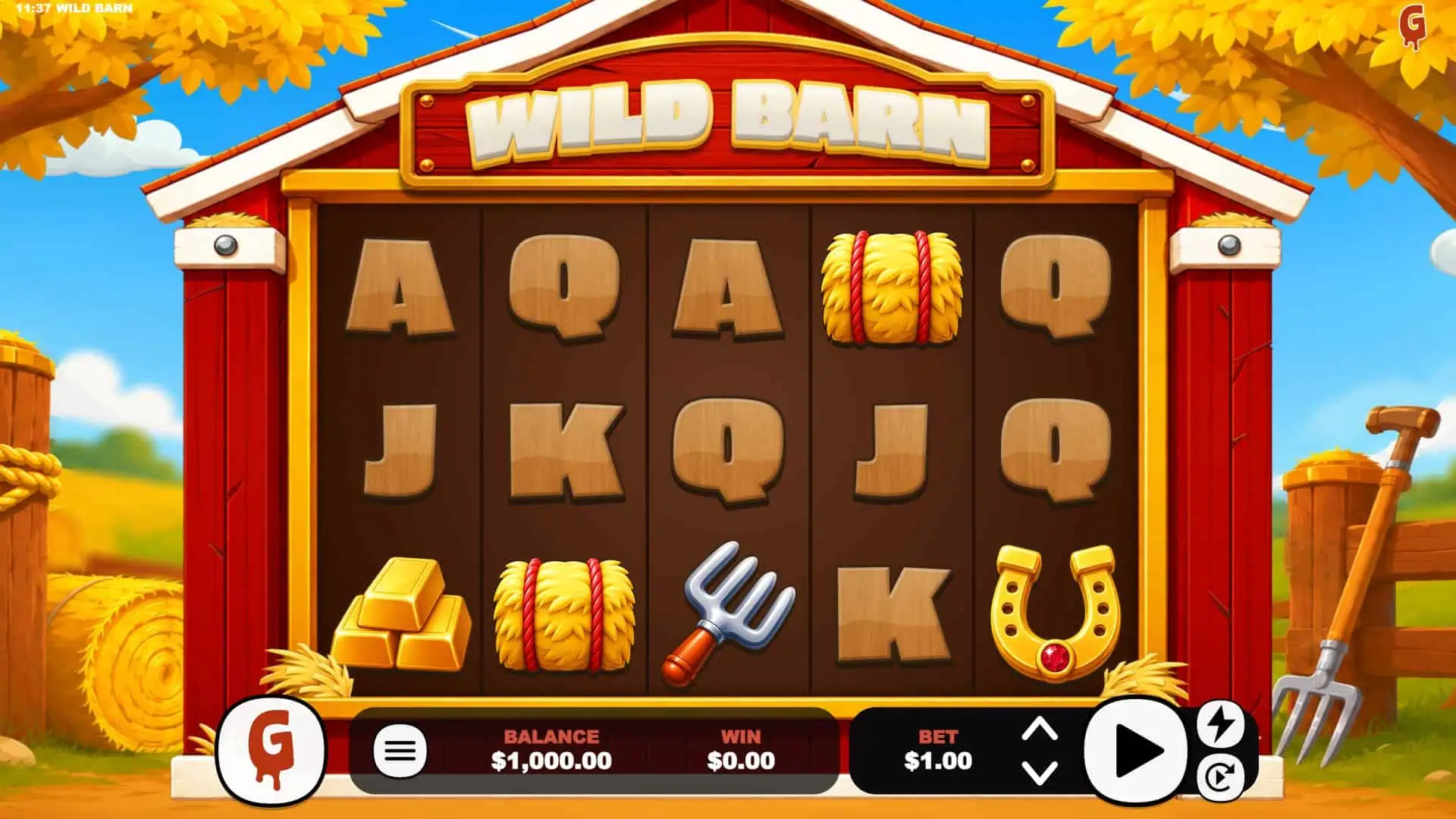 Wild Barn slot gameplay reels