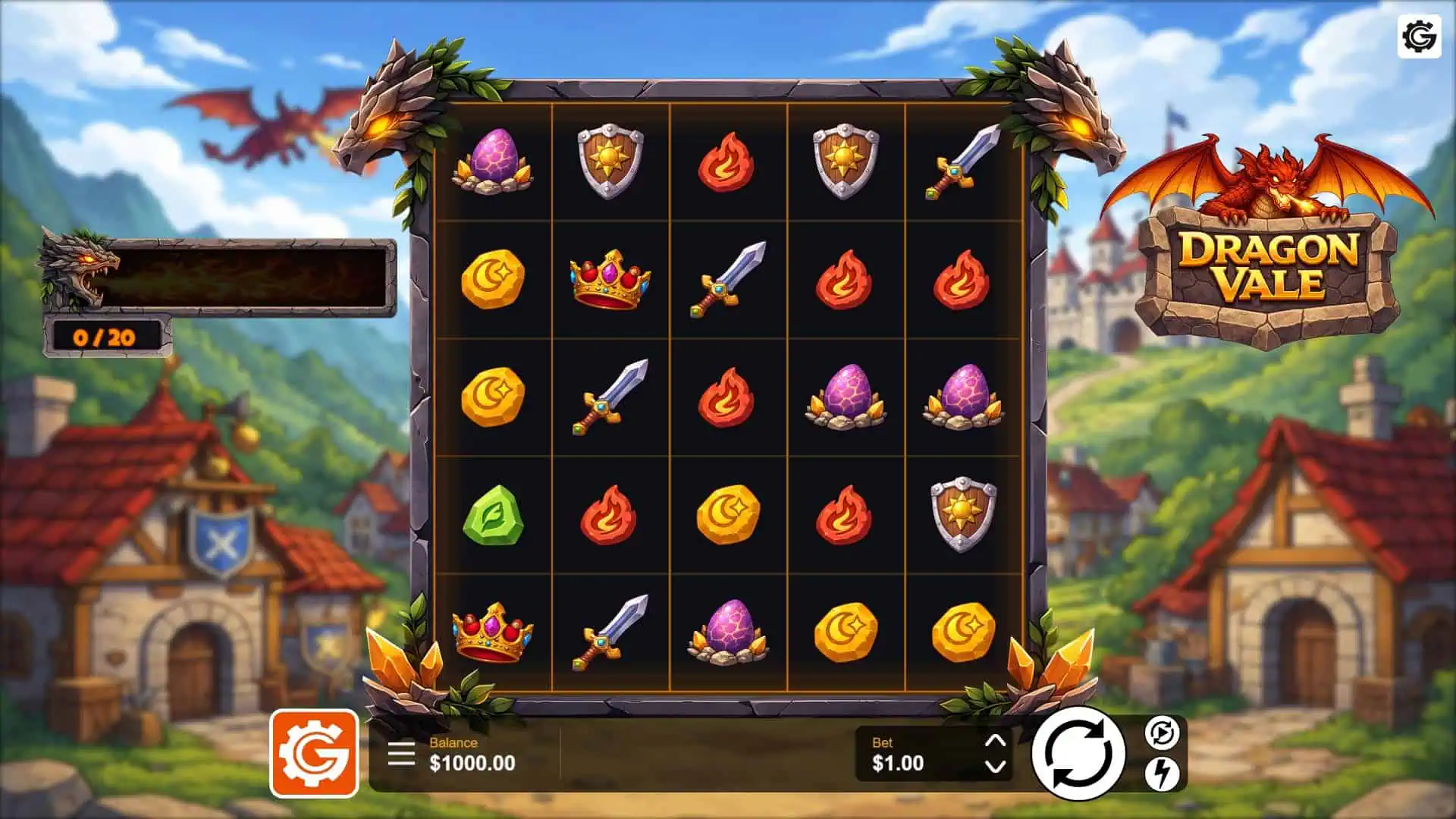 Dragon Vale slot gameplay reels